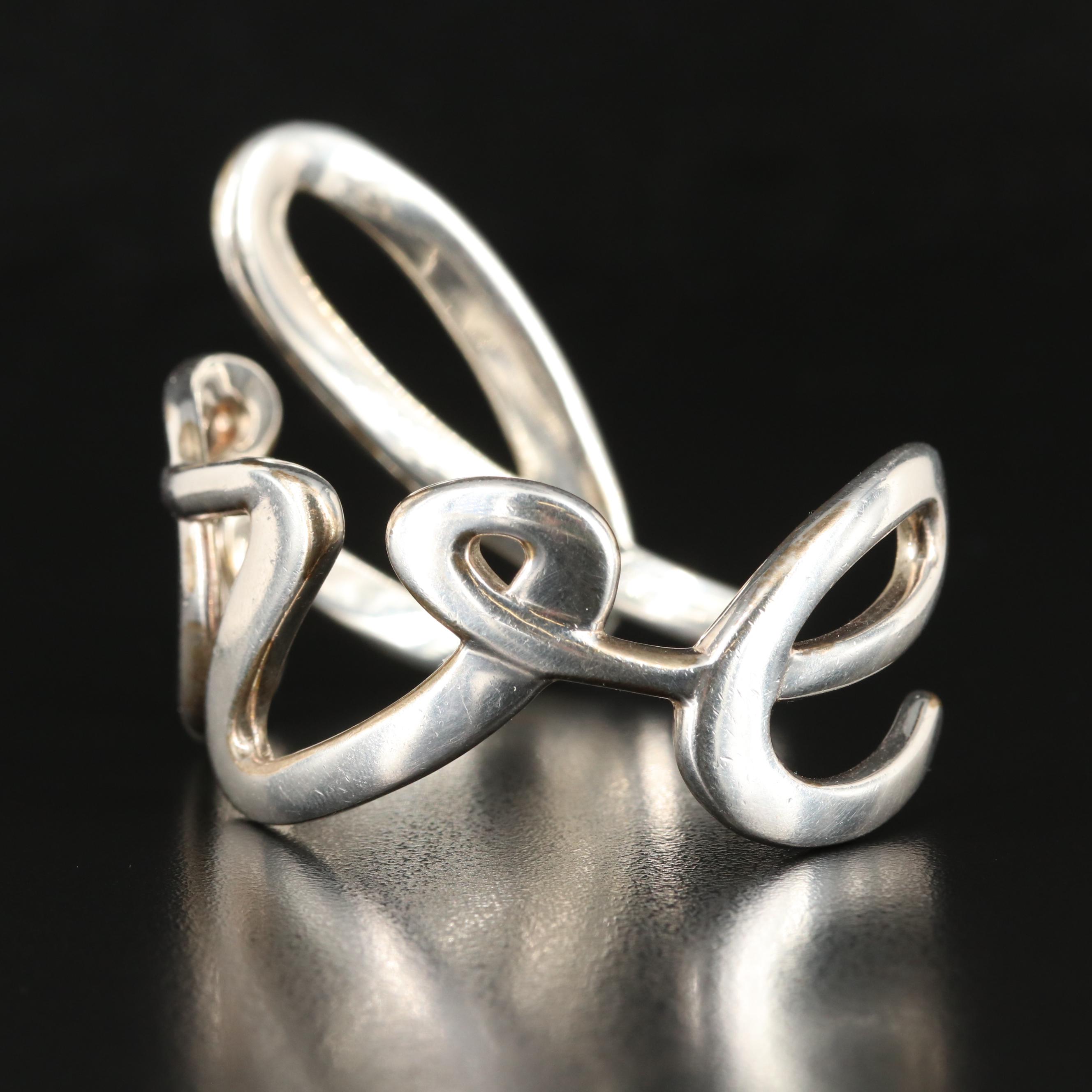 Paloma Picasso for Tiffany & Co. "Paloma's Graffiti" Sterling Script "Love" Cuff