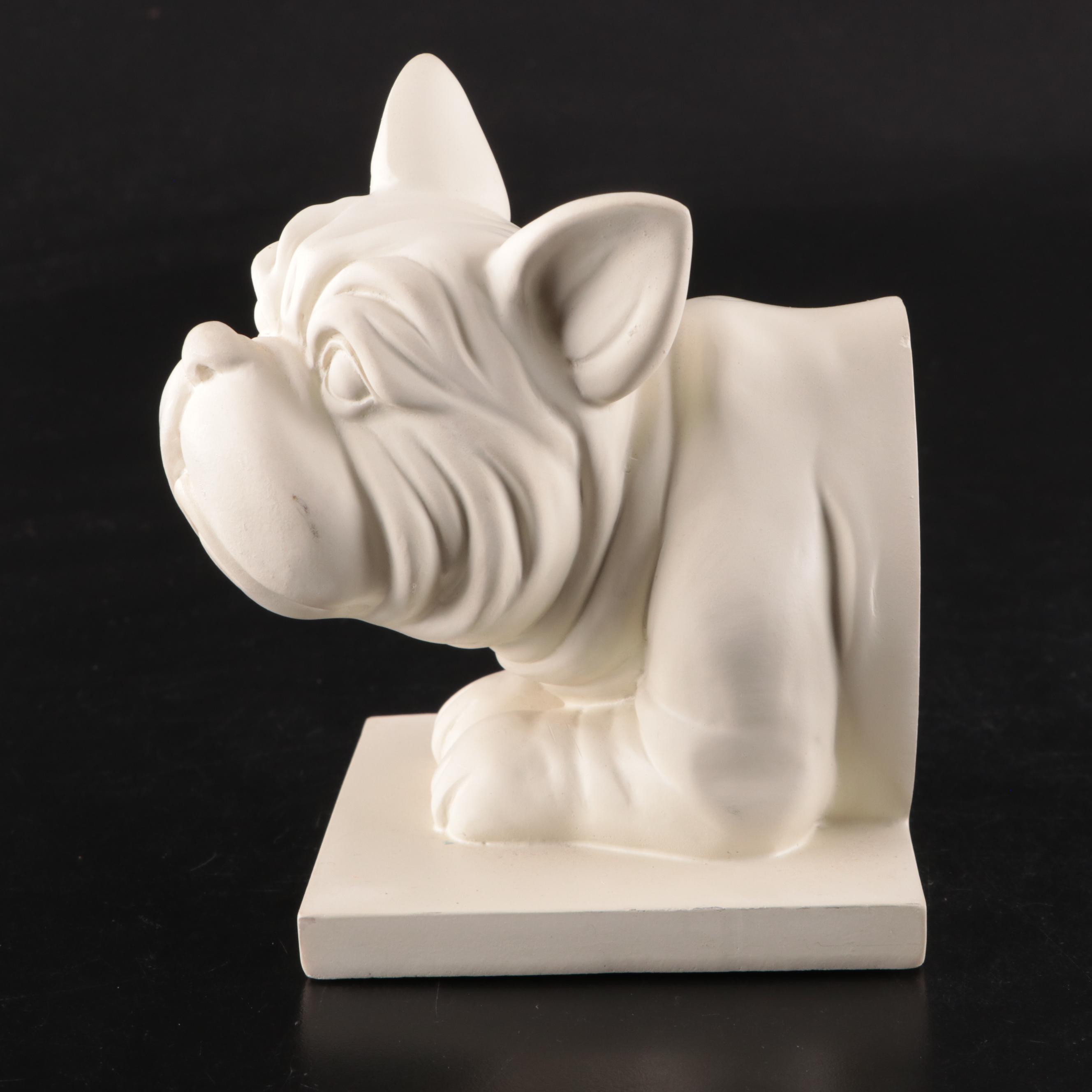 Plaster French Bulldog Bookend EBTH