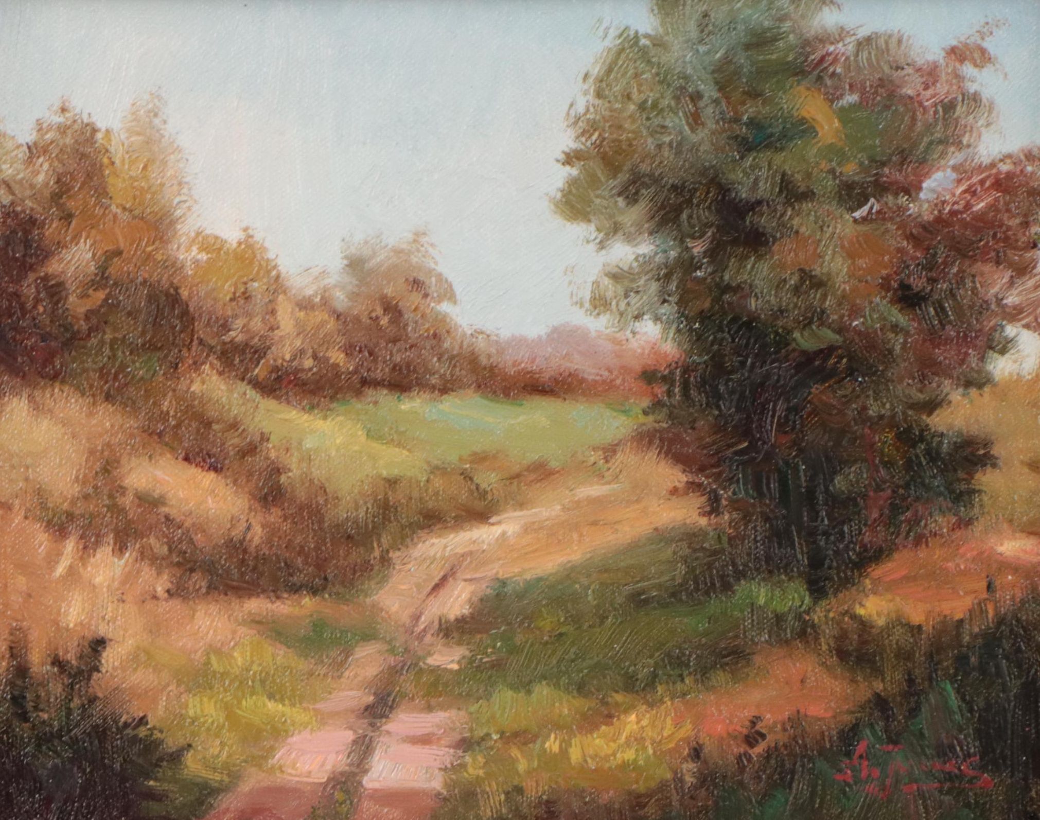 Landscape Oil Painting of Country Road