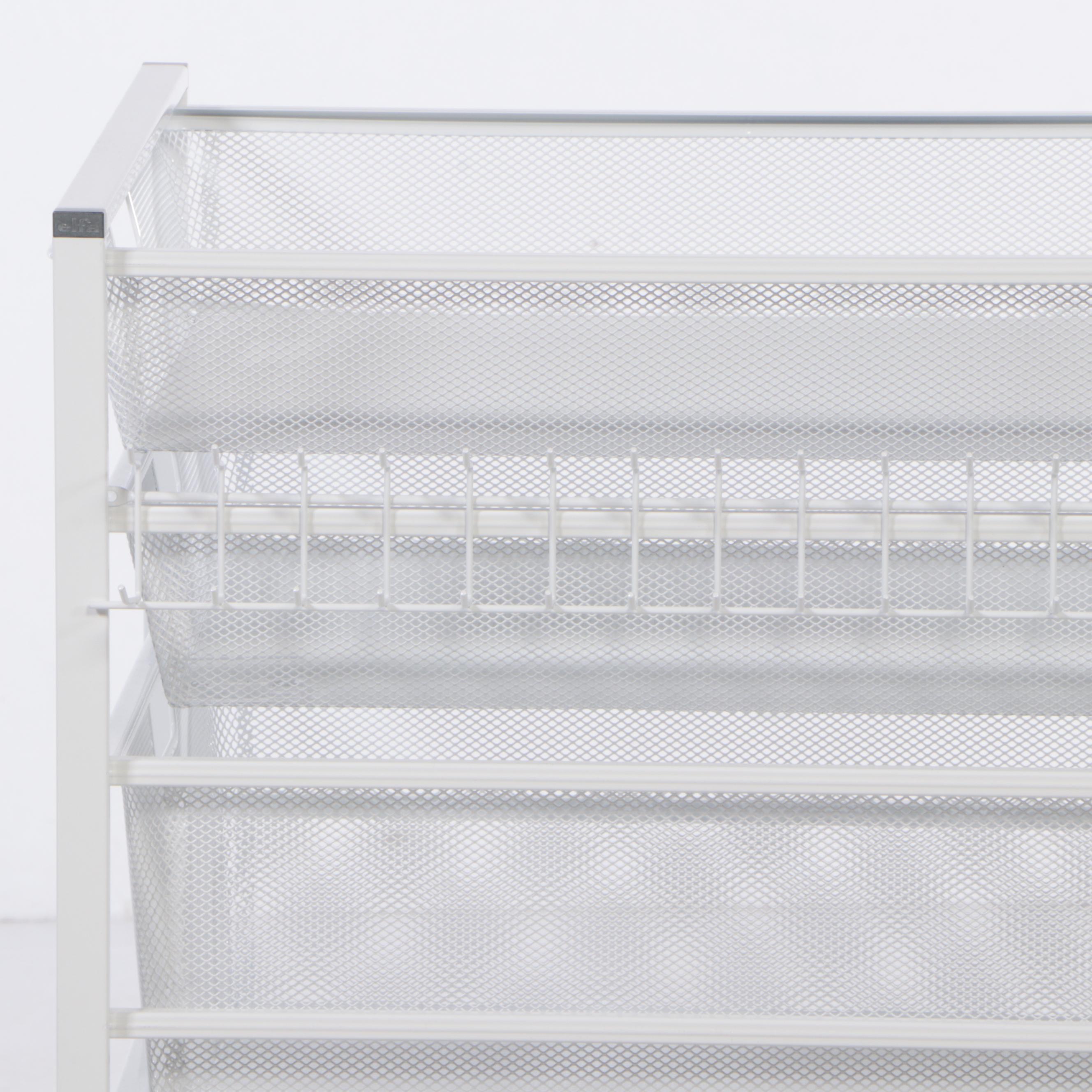 Elfa Wire Mesh Rolling Organizer Cart