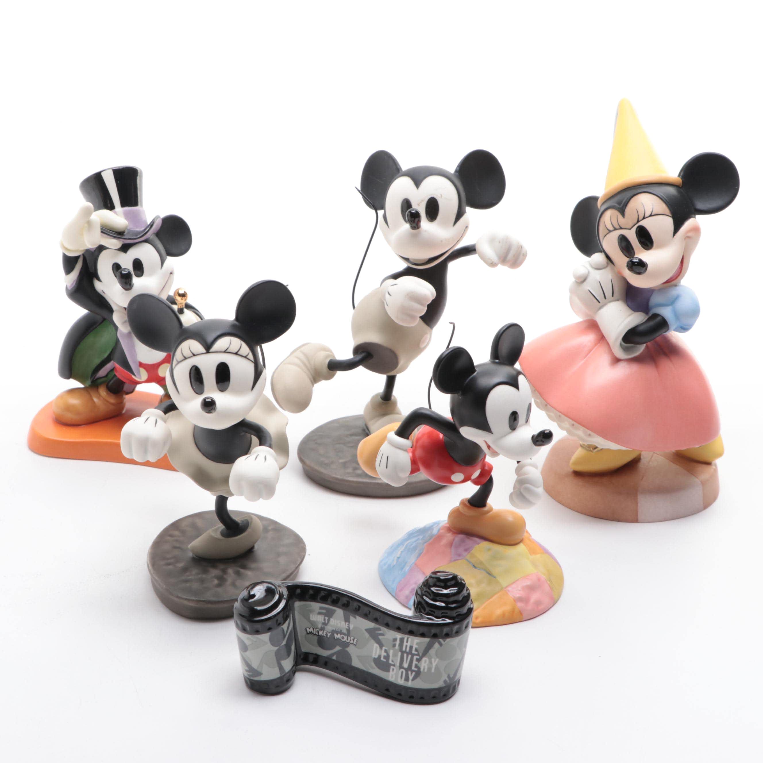 Walt Disney "The Delivery Boy" Figurines and Other Mickey and Minnie Figurines