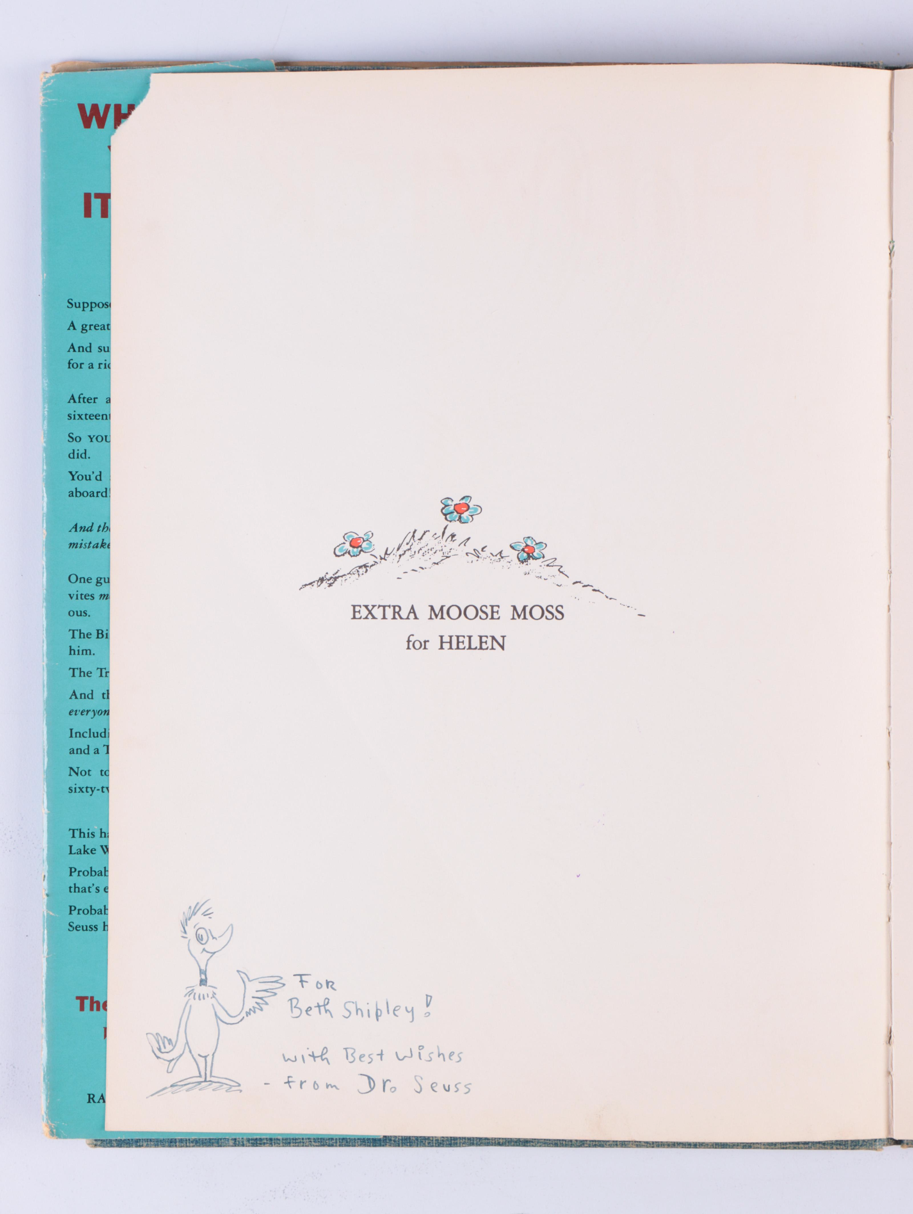 Signed First Edition, Second Issue "Thidwick the Big-Hearted Moose" by Dr. Seuss