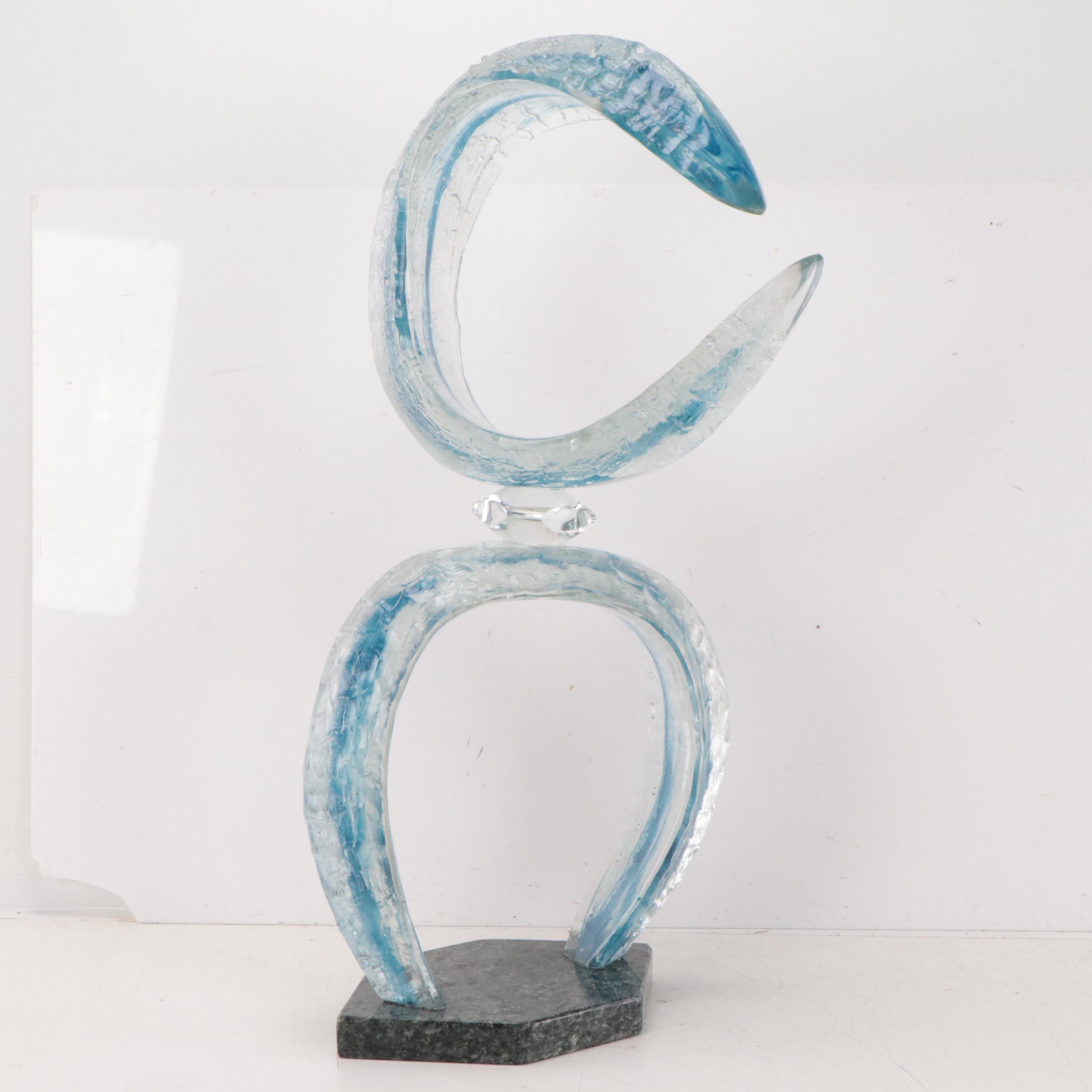 Barry Eaton Abstract Glass Sculpture, 1996