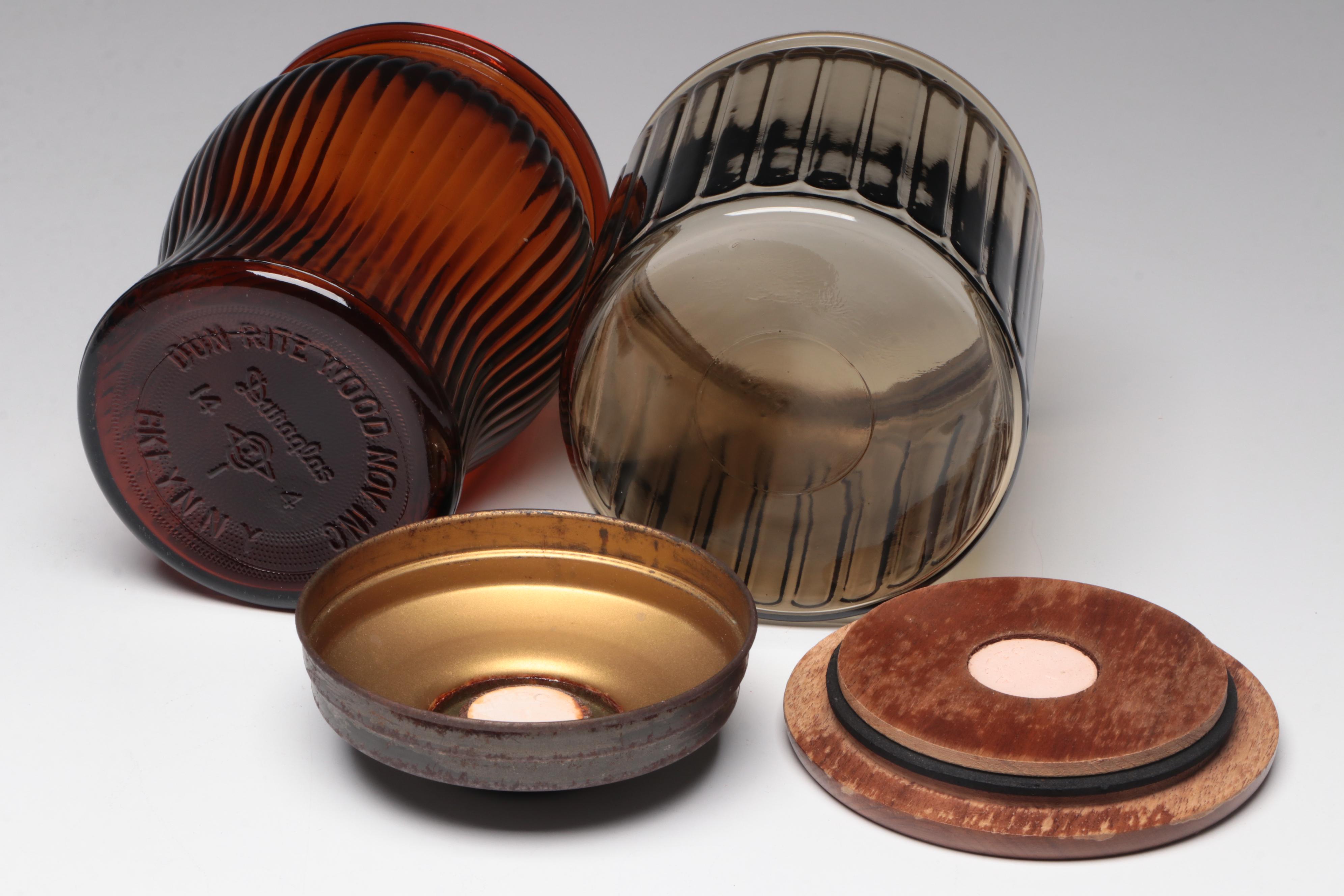Union Leader Cut Plug Tobacco Tin with Other Mid-Century Humidor Jars