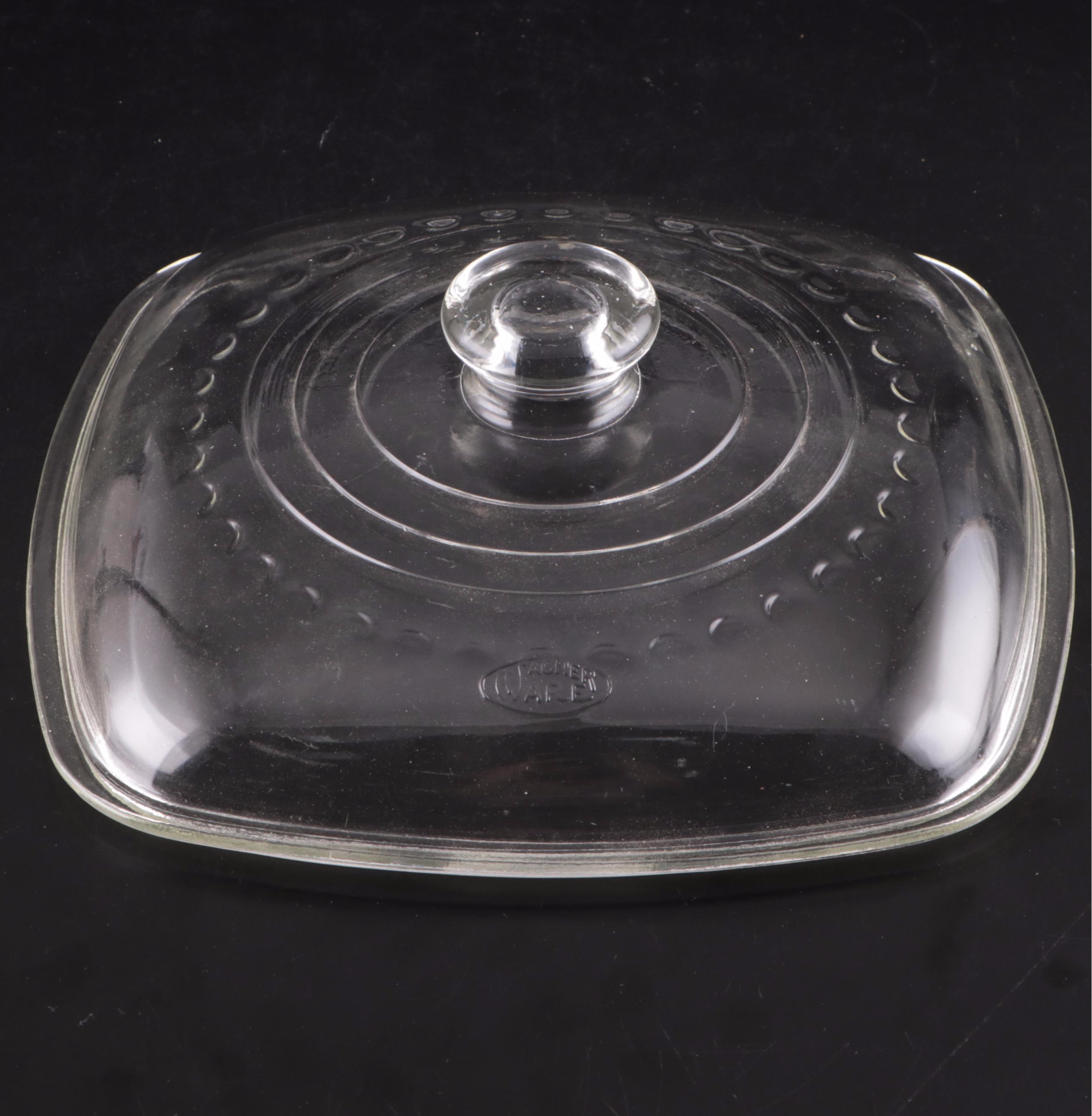 Wagner Ware Glass Pot Lids with Organizer, Mid-20th Century