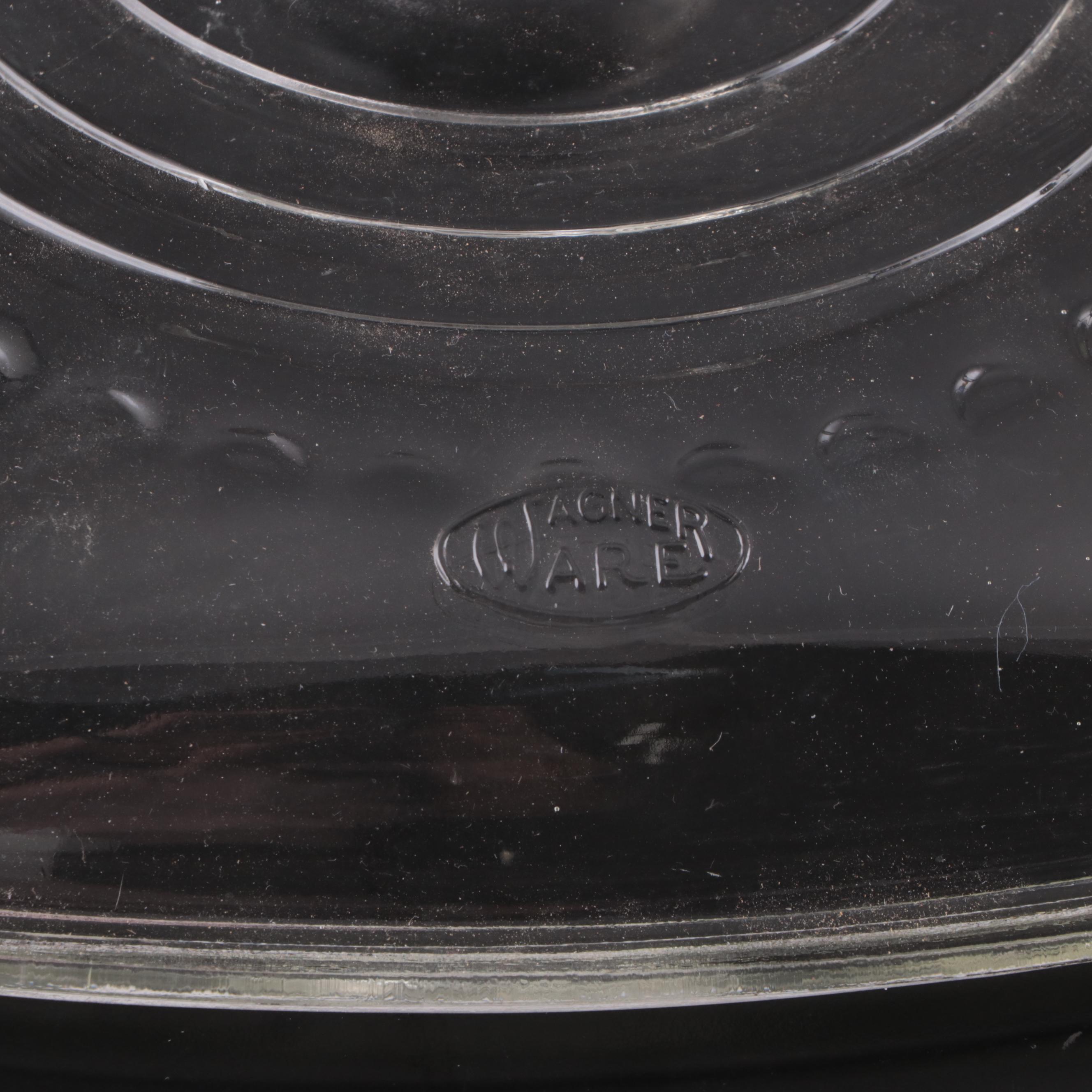 Wagner Ware Glass Pot Lids with Organizer, Mid-20th Century