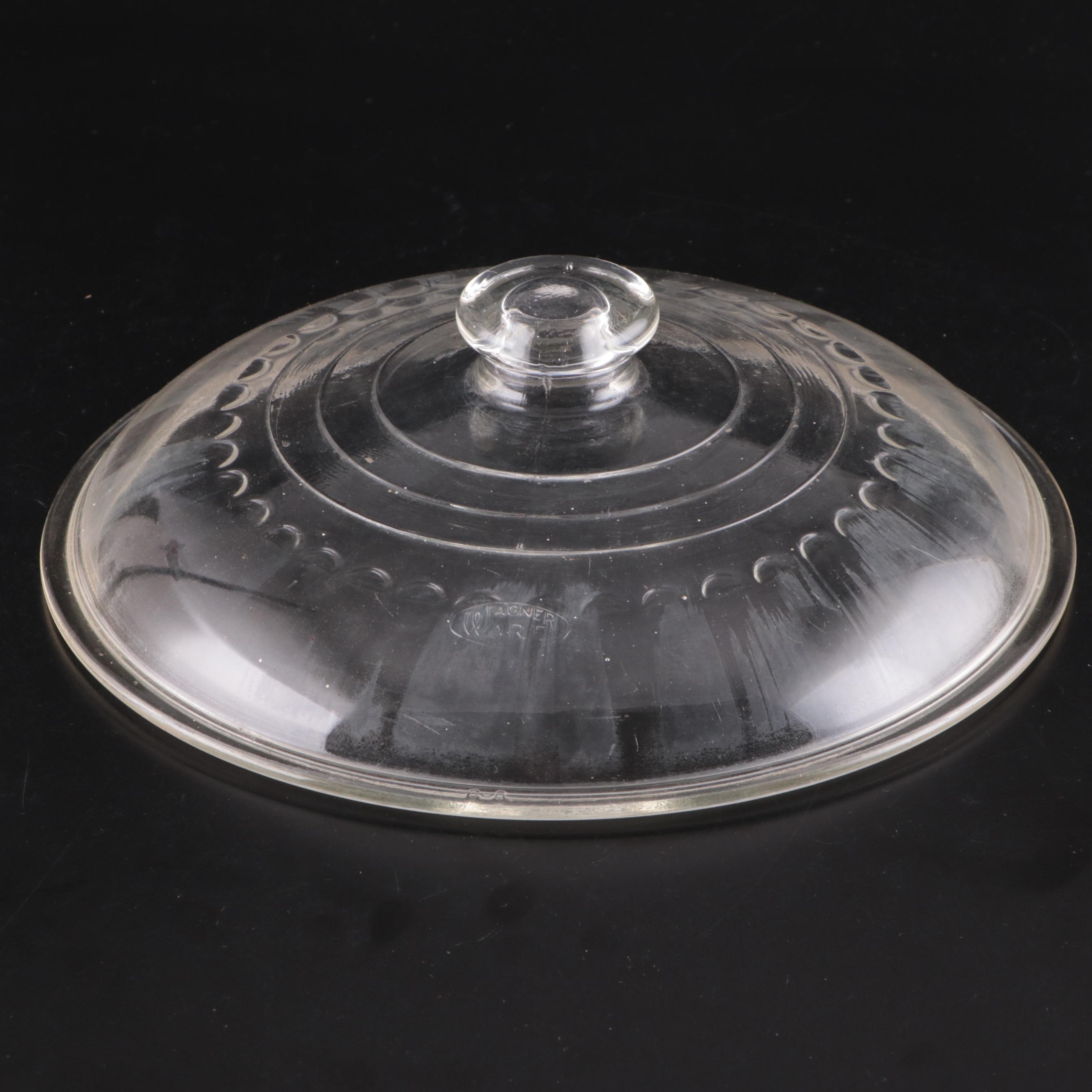 Wagner Ware Glass Pot Lids with Organizer, Mid-20th Century