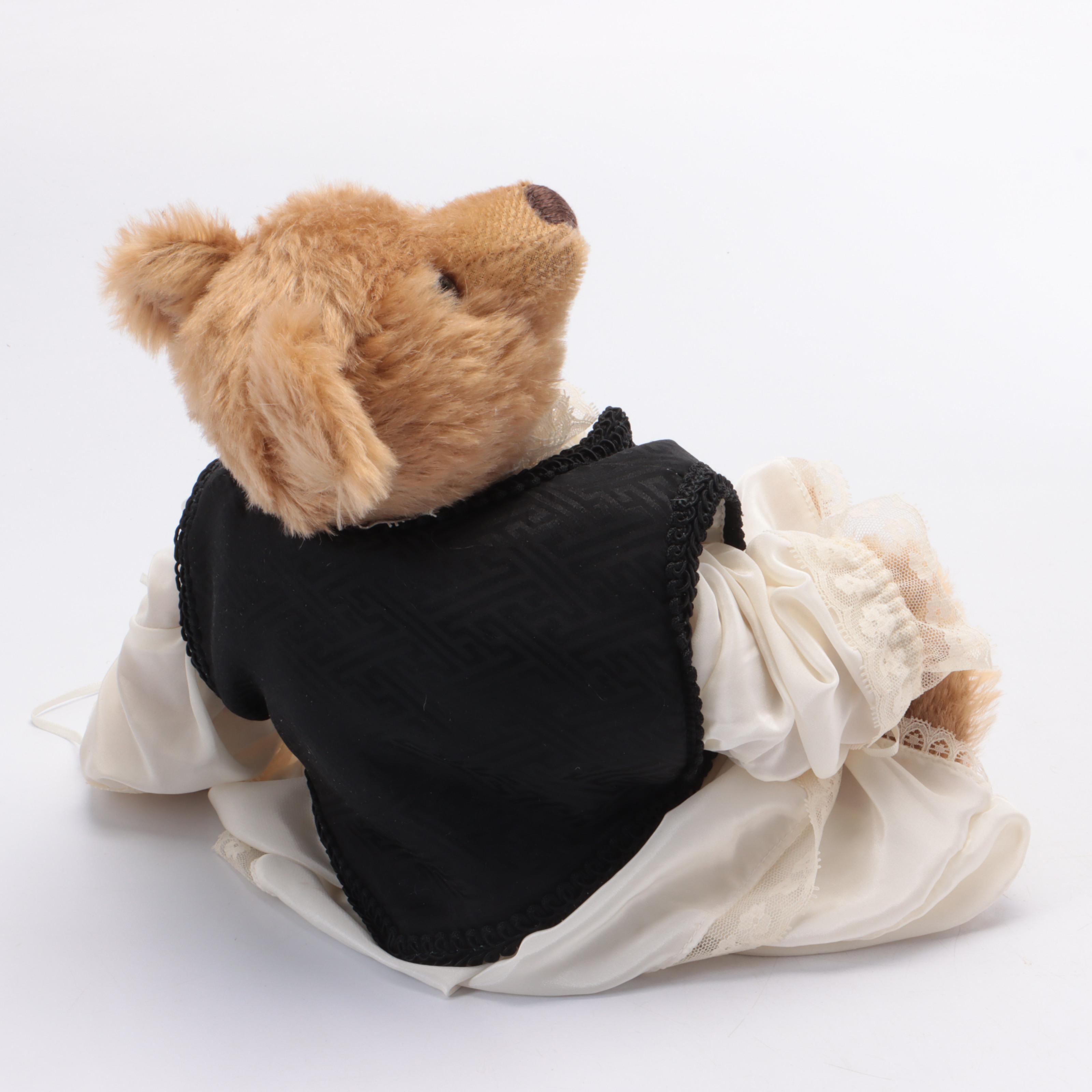 Steiff "Schnuffy Bear" Teddy Bear with Other Stuffed Rabbit Figures, 1980s