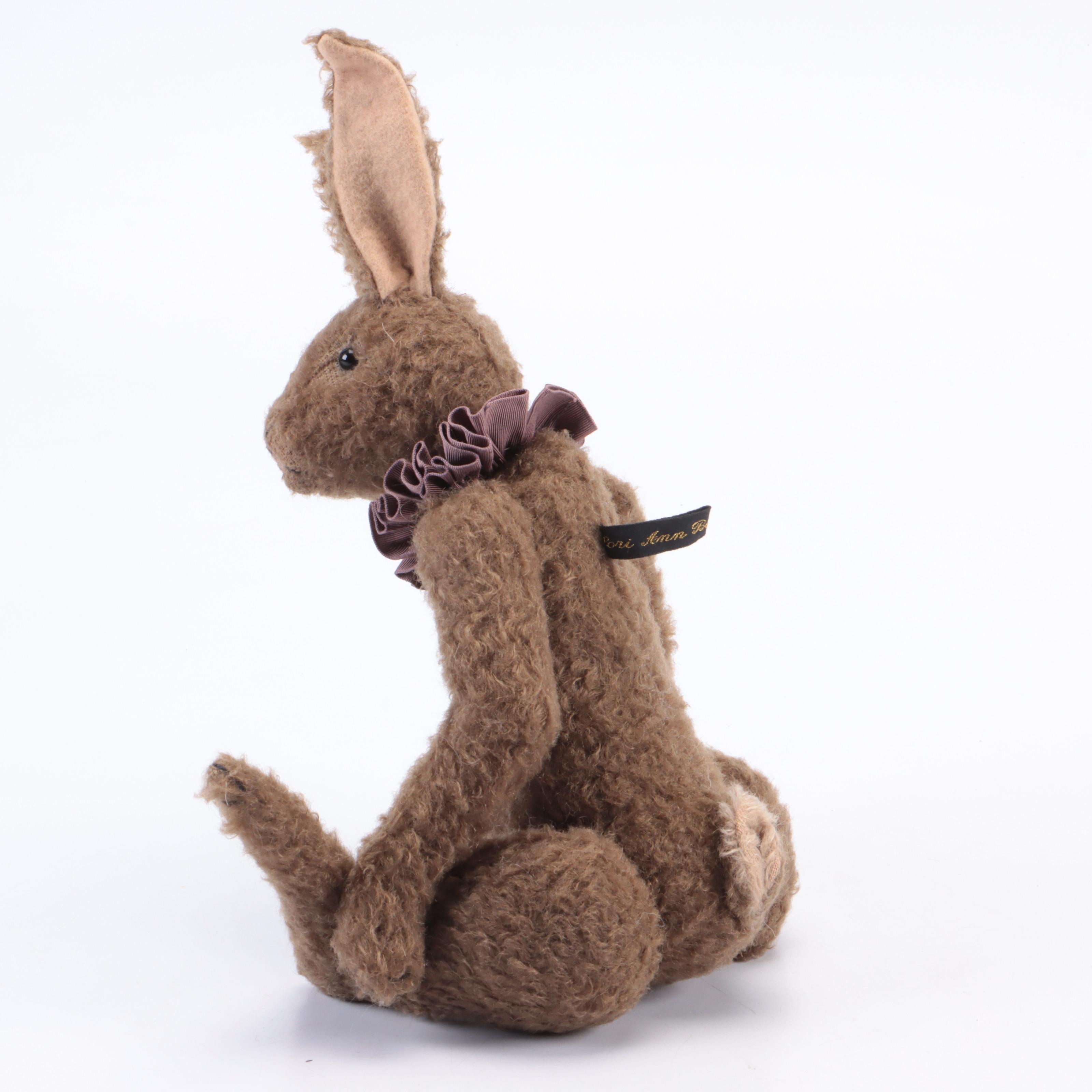 Steiff "Schnuffy Bear" Teddy Bear with Other Stuffed Rabbit Figures, 1980s