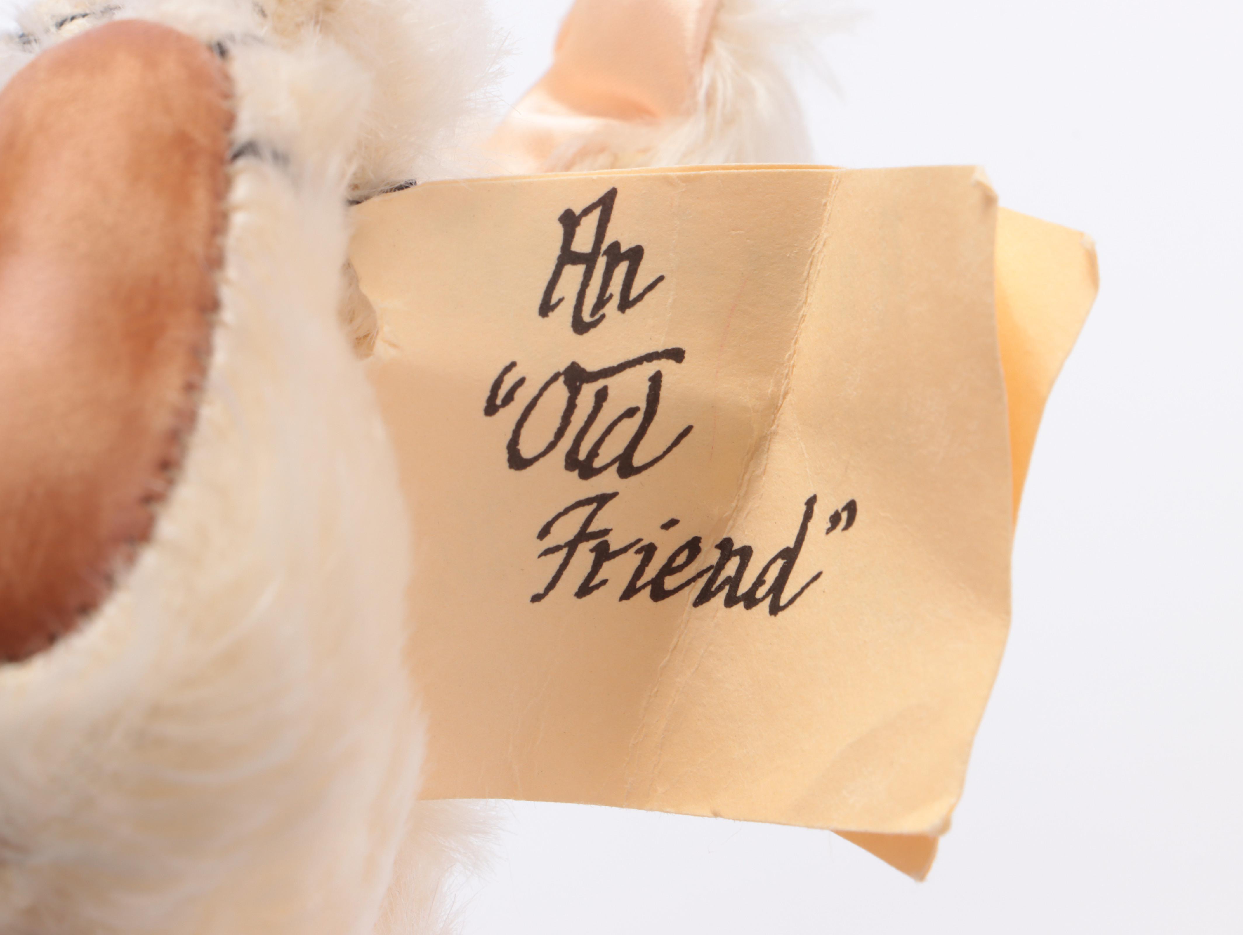 Steiff "Schnuffy Bear" Teddy Bear with Other Stuffed Rabbit Figures, 1980s