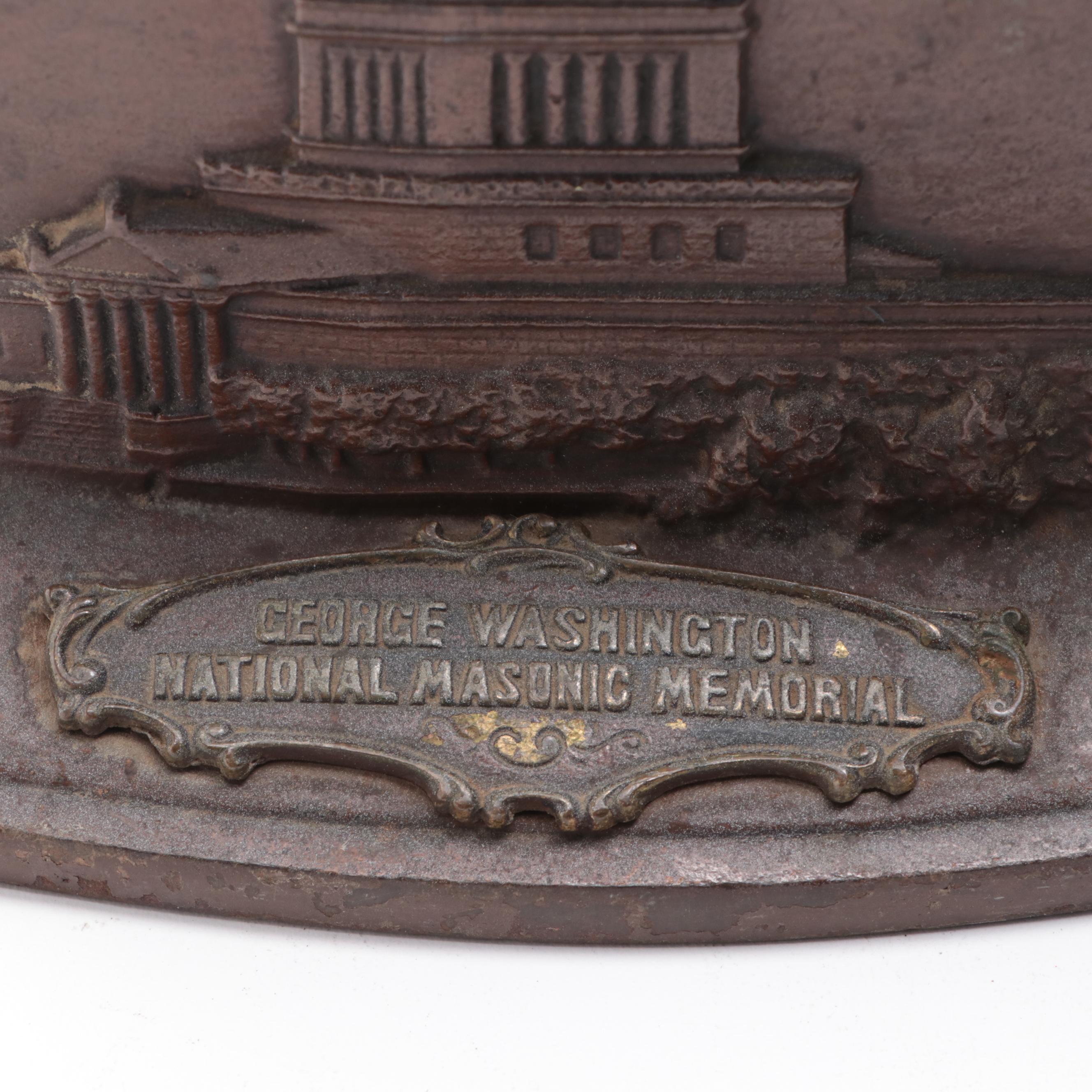 Pair of Cast Iron "George Washington National Masonic Memorial" Bookends