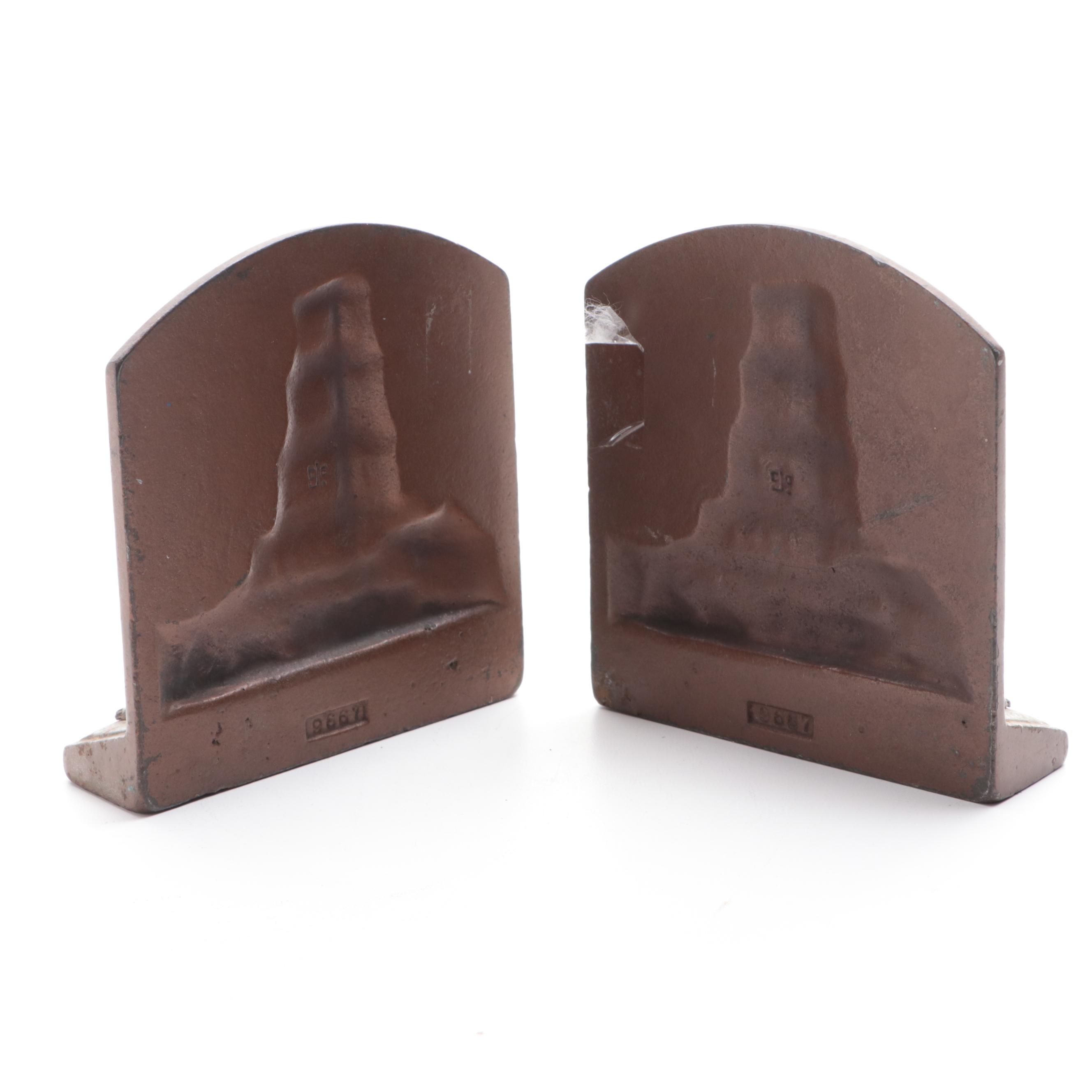 Pair of Cast Iron "George Washington National Masonic Memorial" Bookends