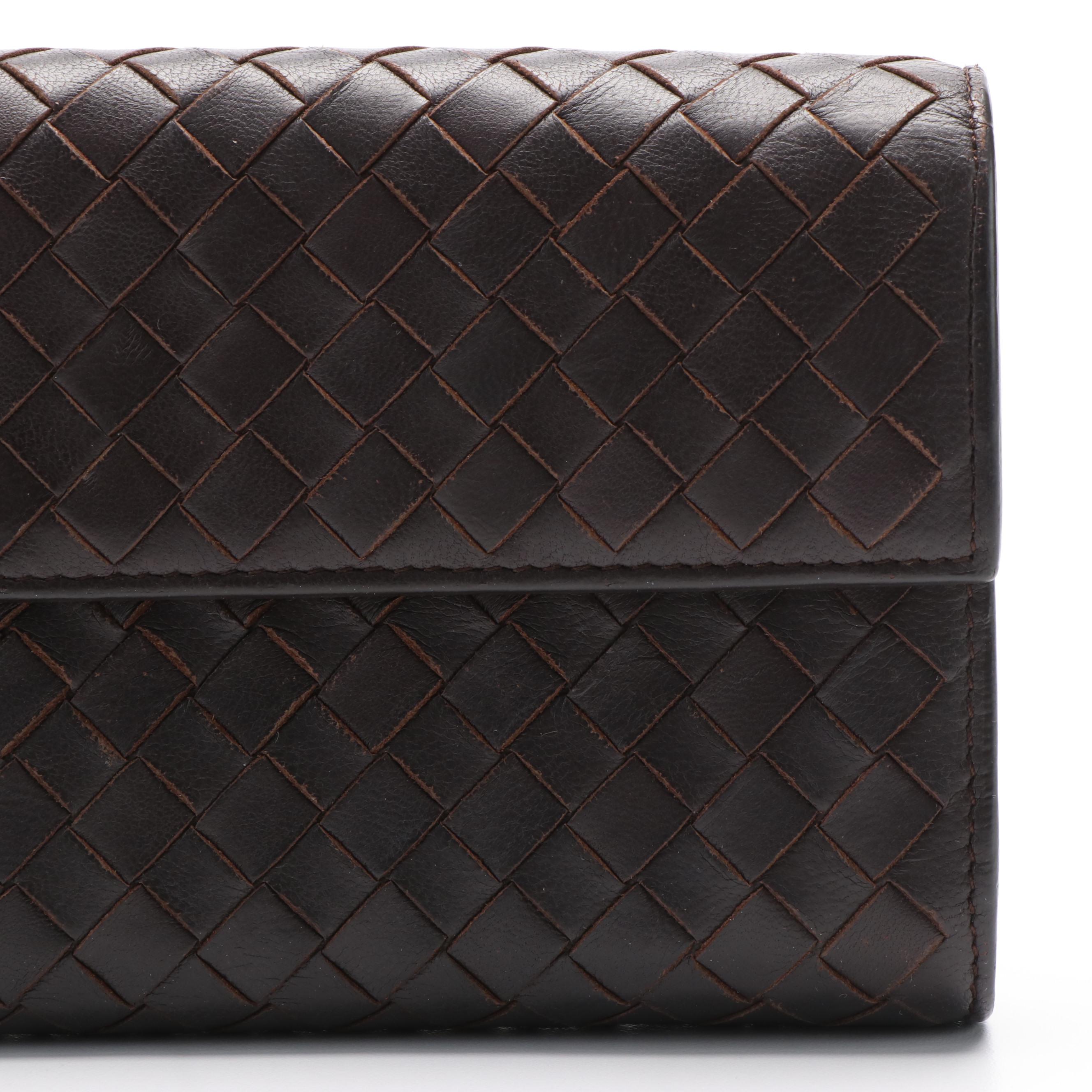 Bottega Veneta Intrecciato Nappa Brown Leather Continental Wallet