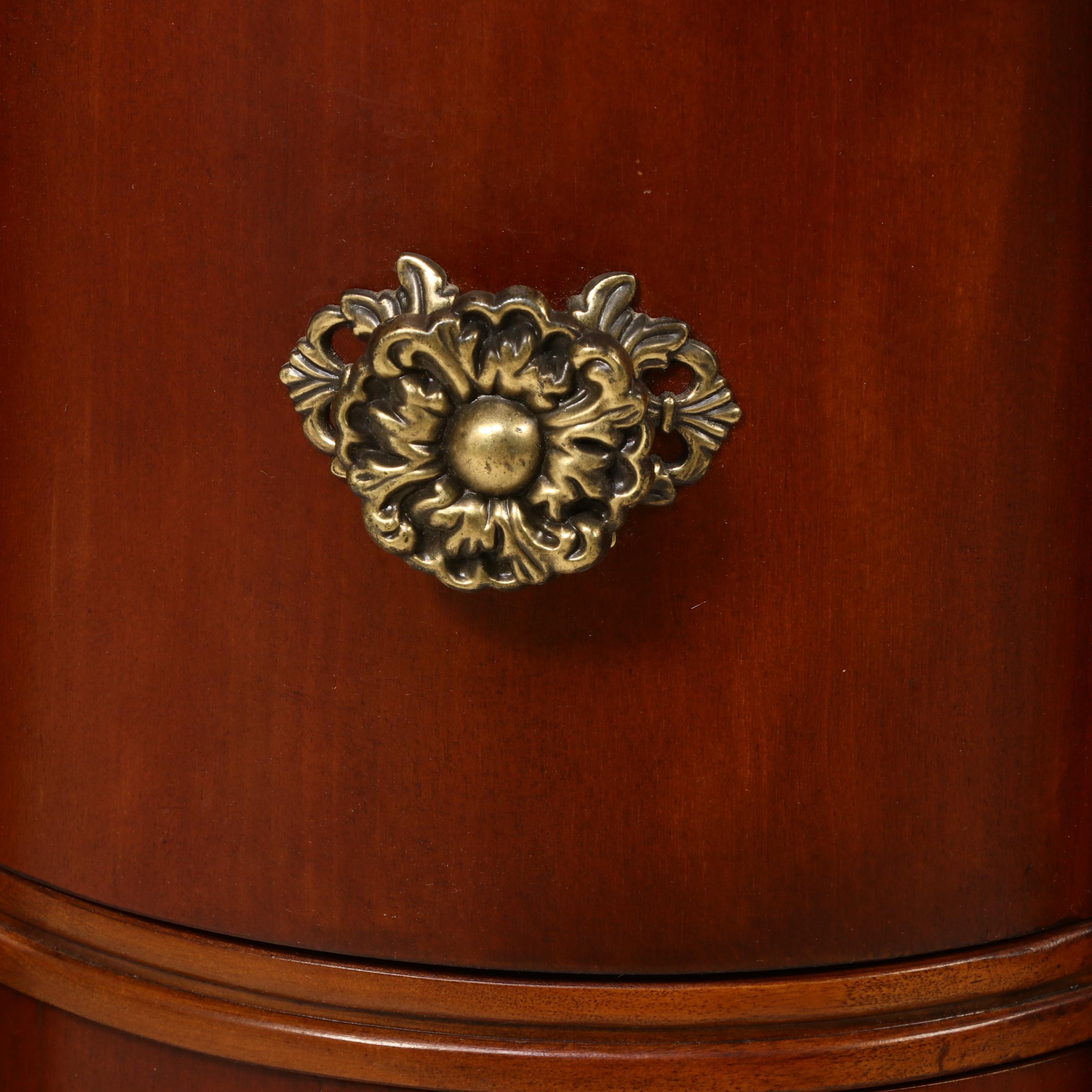 Pulaski Furniture "Edwardian" Cherrywood and Birch Three-Drawer Demilune Chest