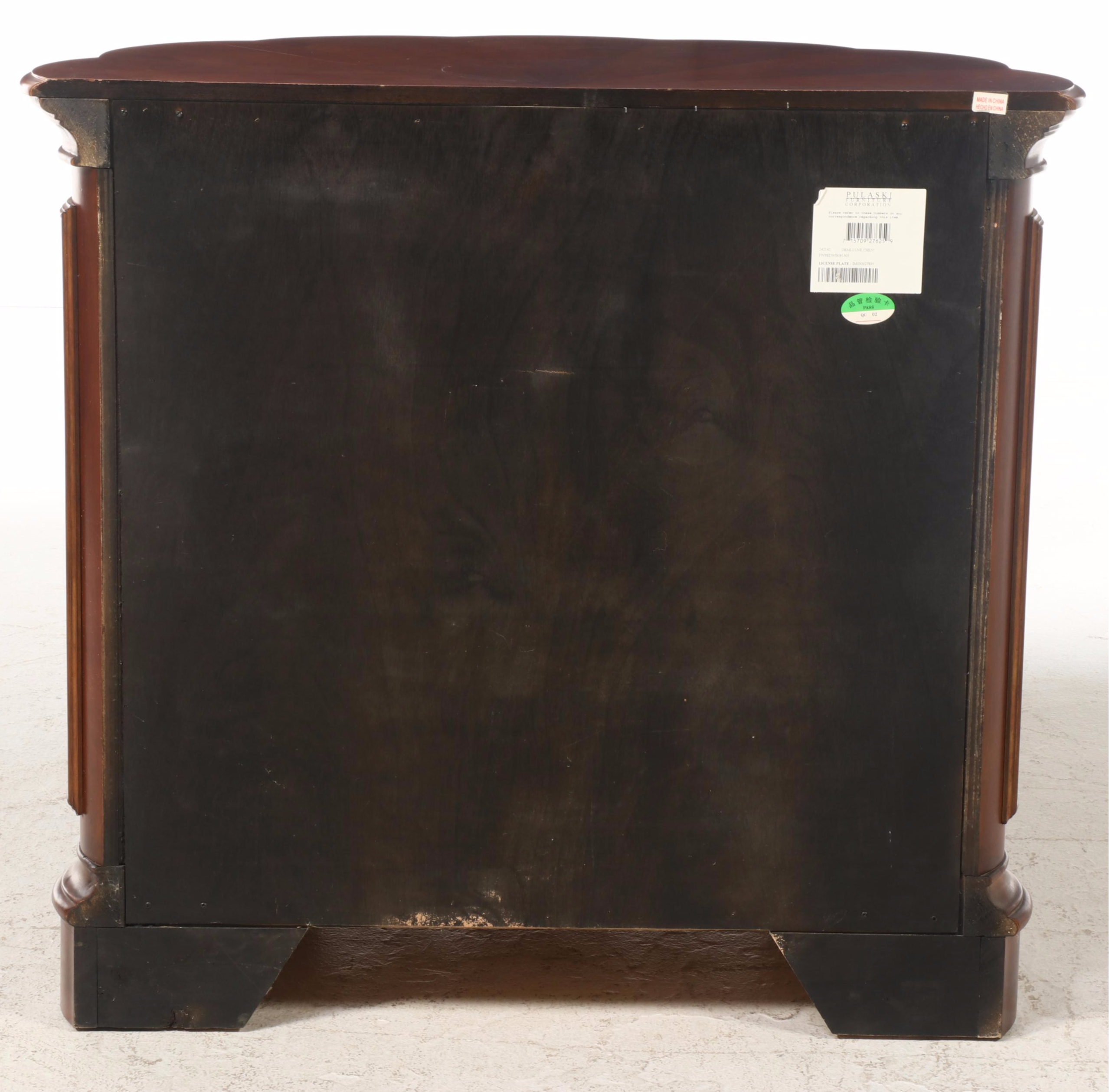 Pulaski Furniture "Edwardian" Cherrywood and Birch Three-Drawer Demilune Chest