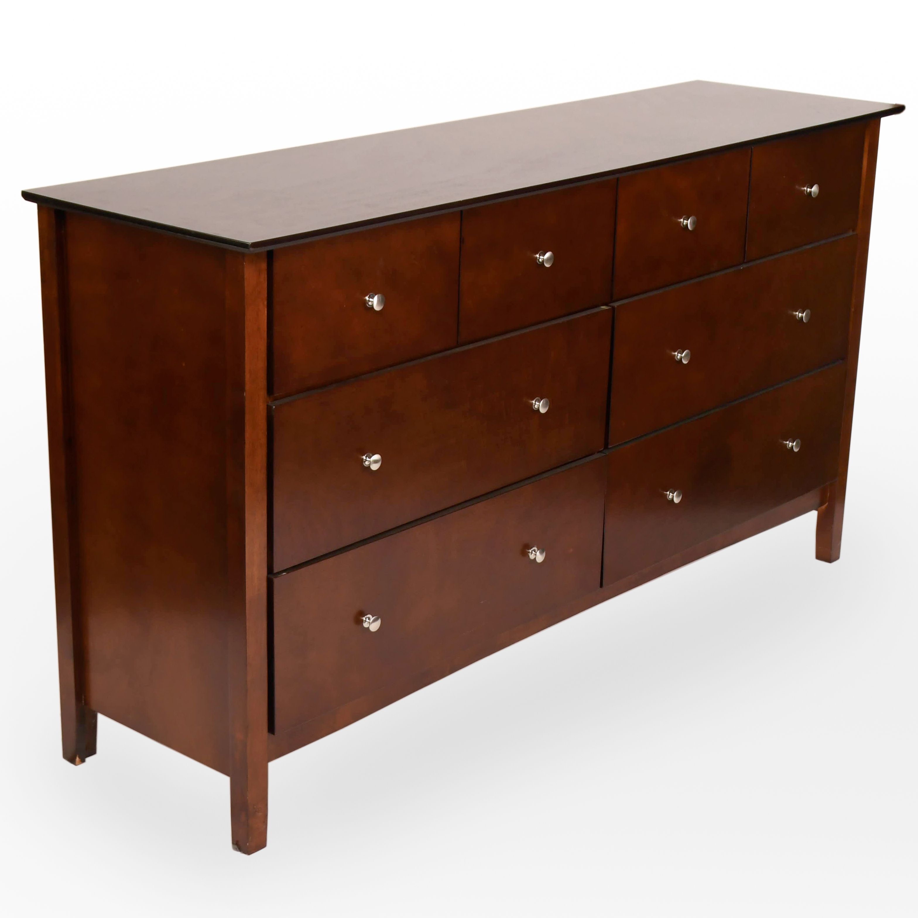 Evergreen Furniture Wooden Dresser with Brushed Nickel Pulls