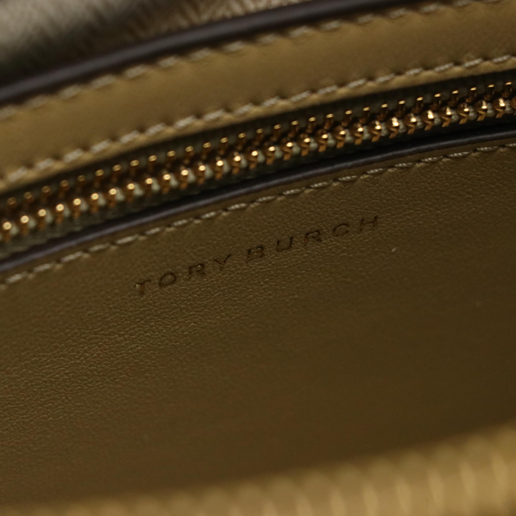 Tory Burch Lee Radziwill Coffee Suede Studded Two-Way Handbag, New With Tags