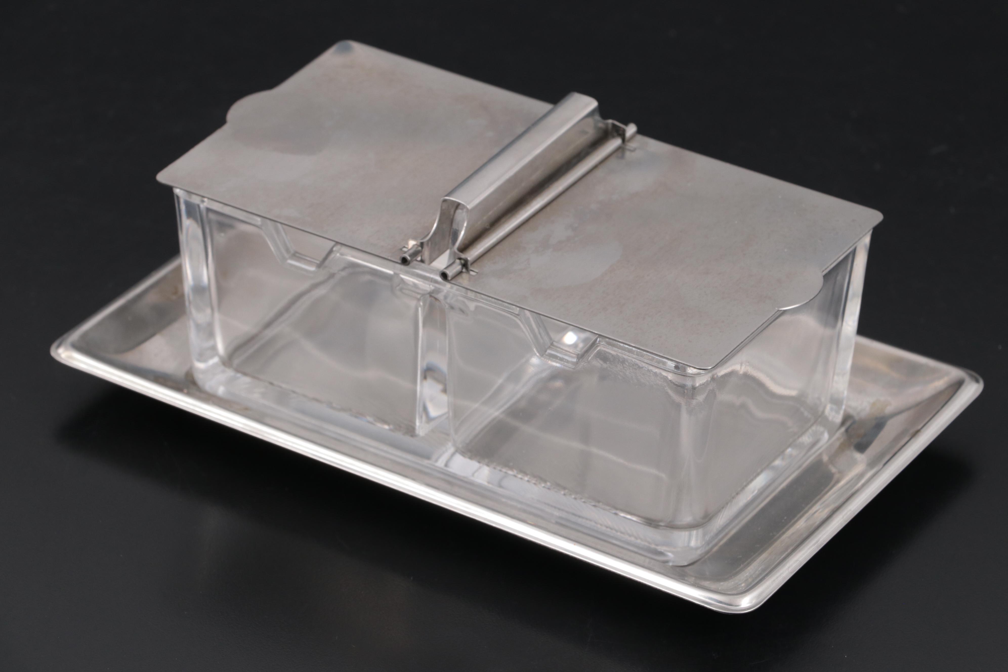 WMF Cormargan Double Condiment Set with Val St. Lambert and Other Tableware