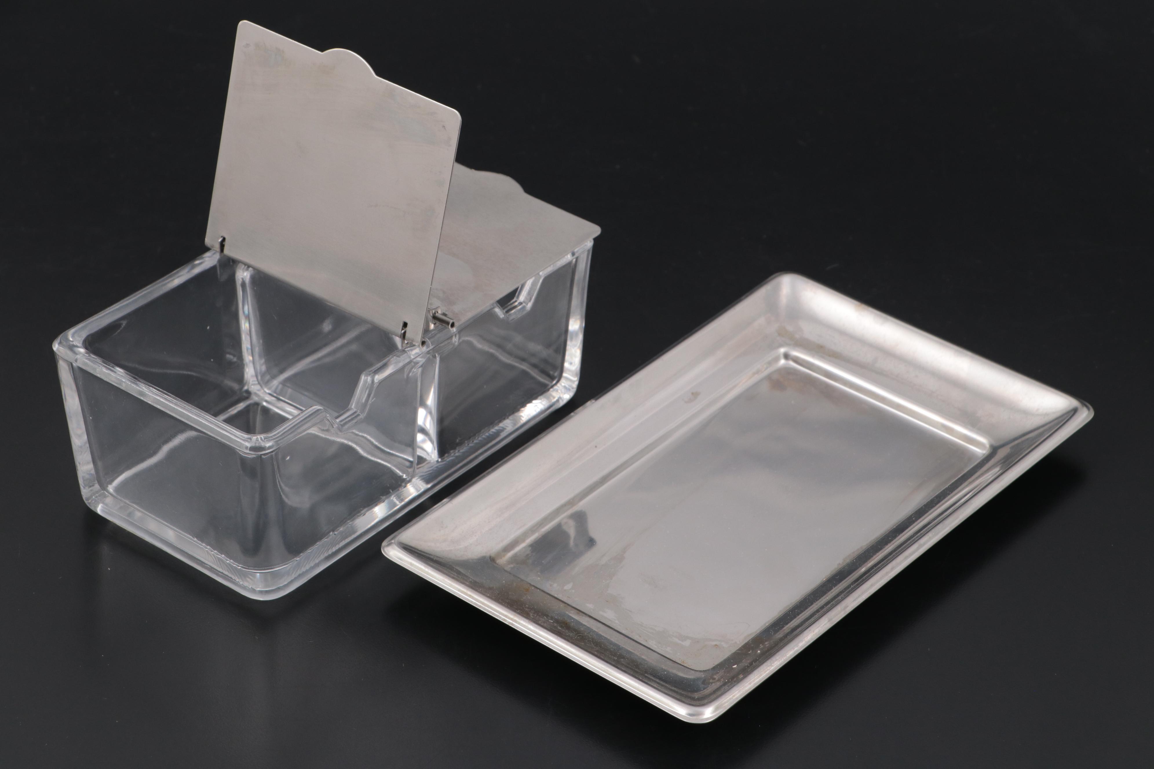 WMF Cormargan Double Condiment Set with Val St. Lambert and Other Tableware