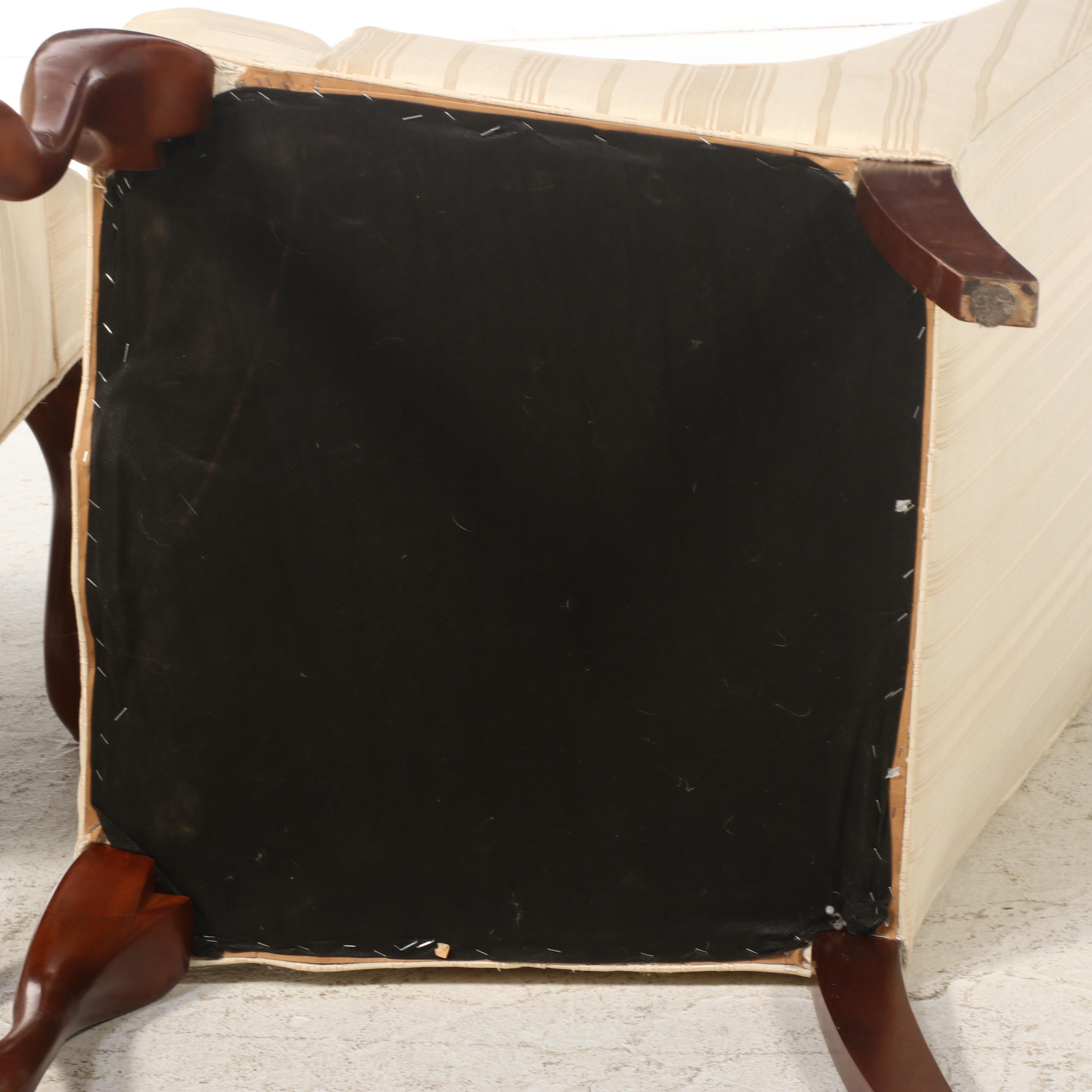 Pair of Queen Anne Style Custom-Upholstered Side Chairs, Late 20th Century