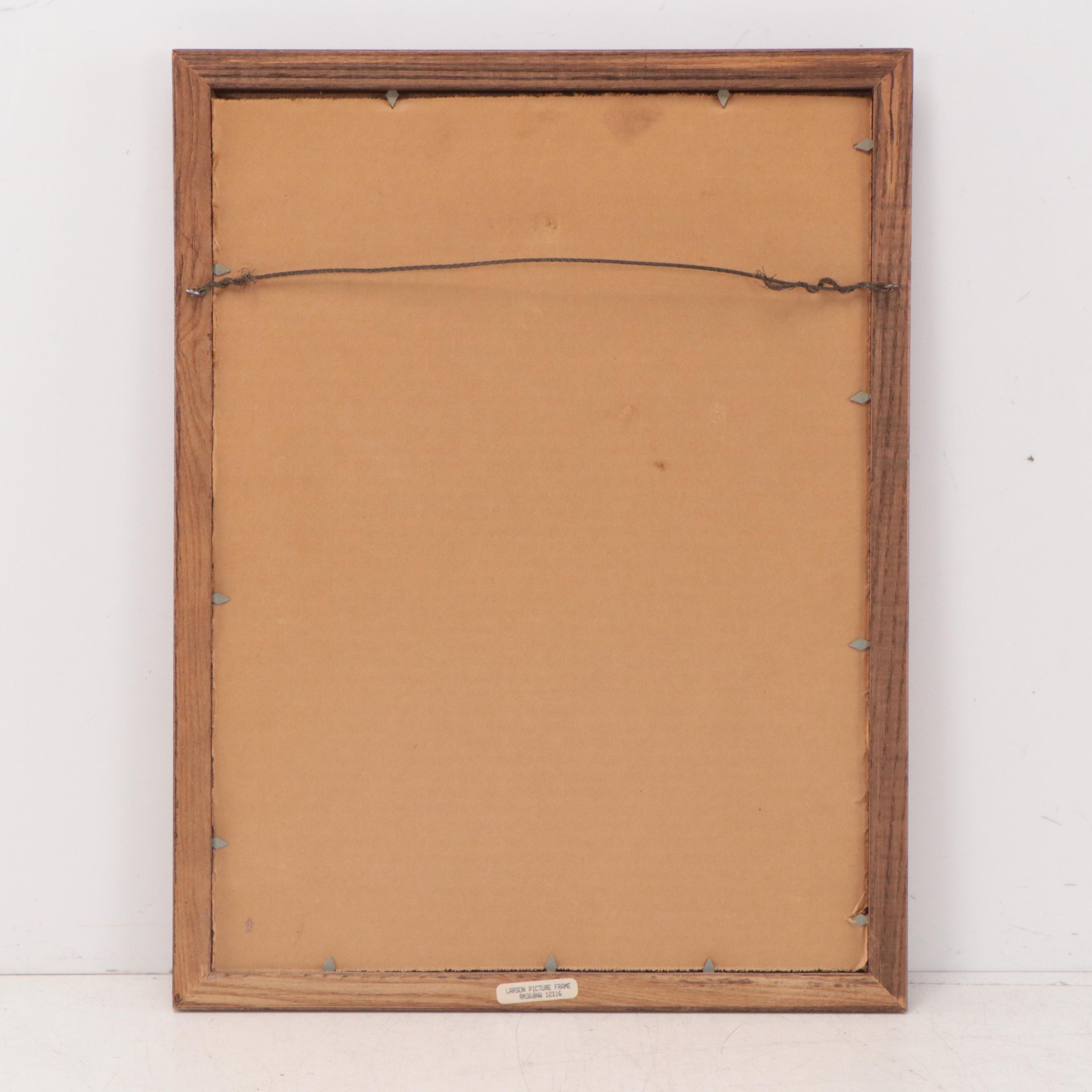 Steve French Watercolor Painting "Winter Pheasants," Late 20th Century