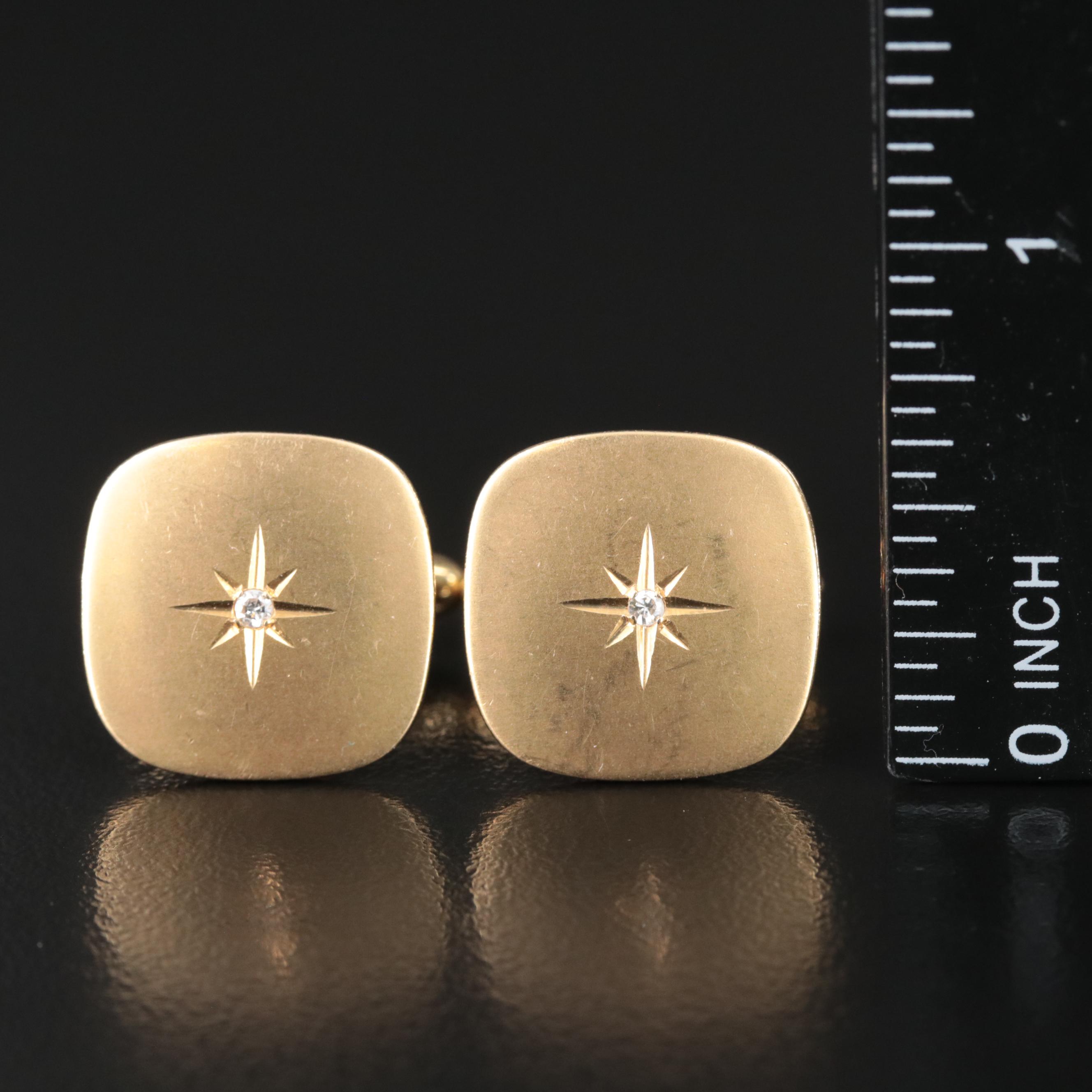 Vintage Dolan Bullock 14K 0.05 CTW Diamond Cufflinks