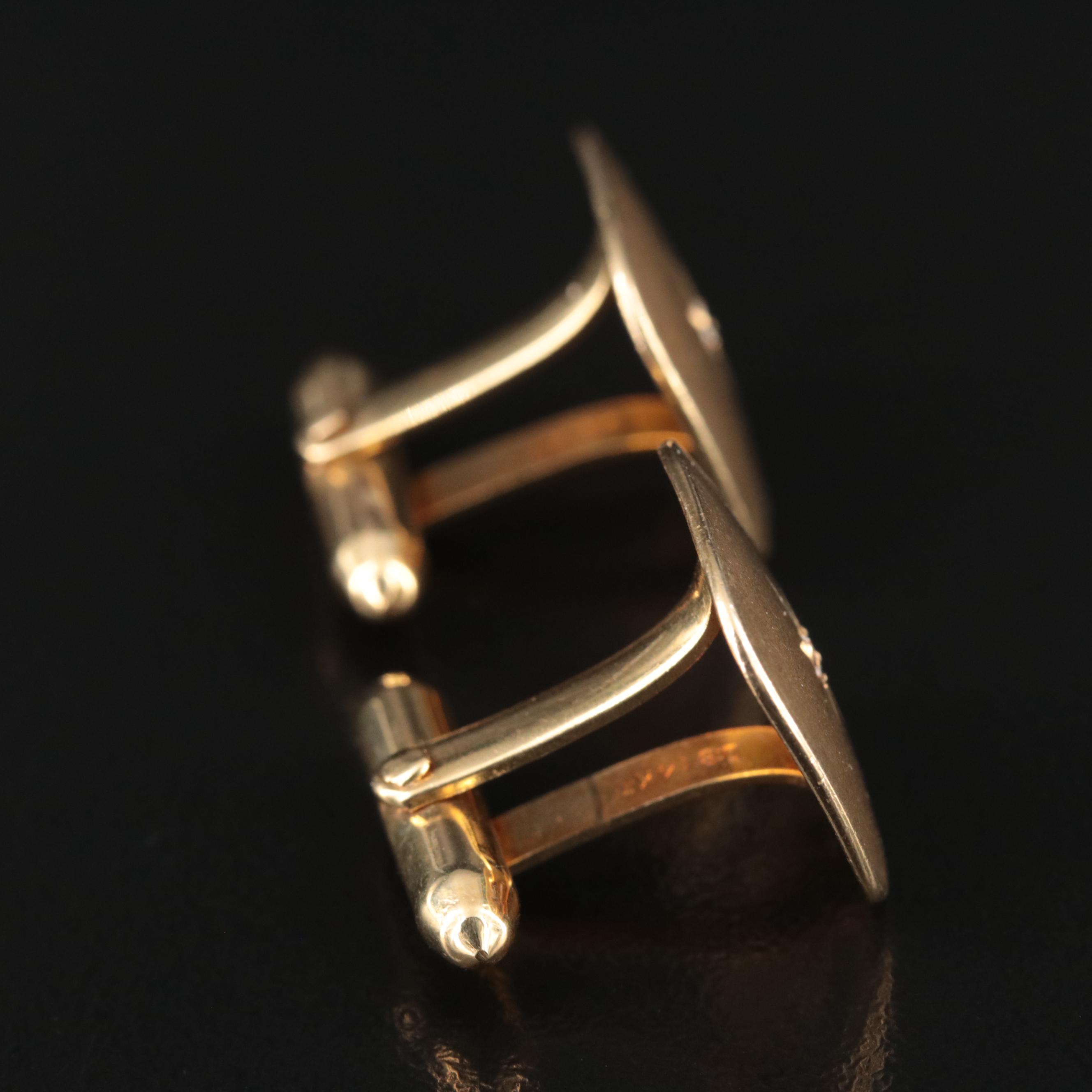 Vintage Dolan Bullock 14K 0.05 CTW Diamond Cufflinks