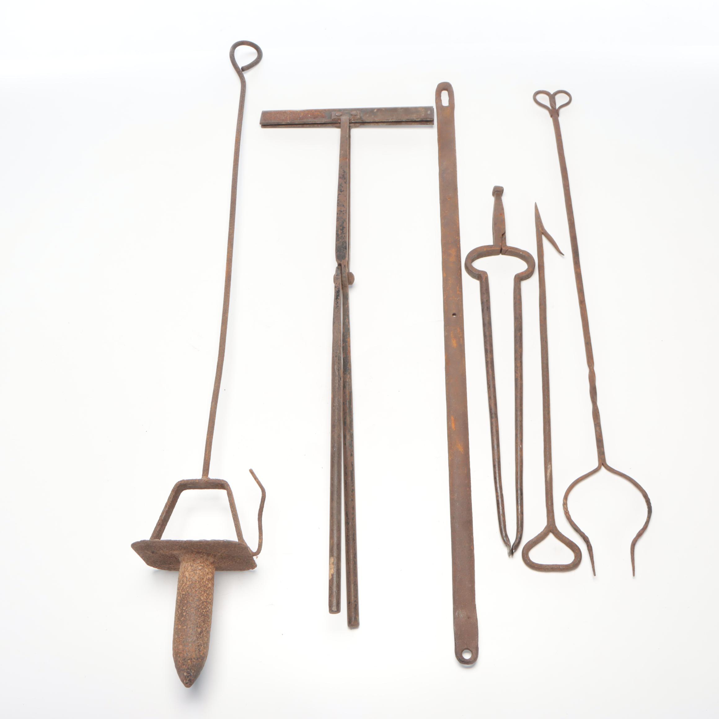 Blacksmith Hand-Forged Metal Tools, Antique