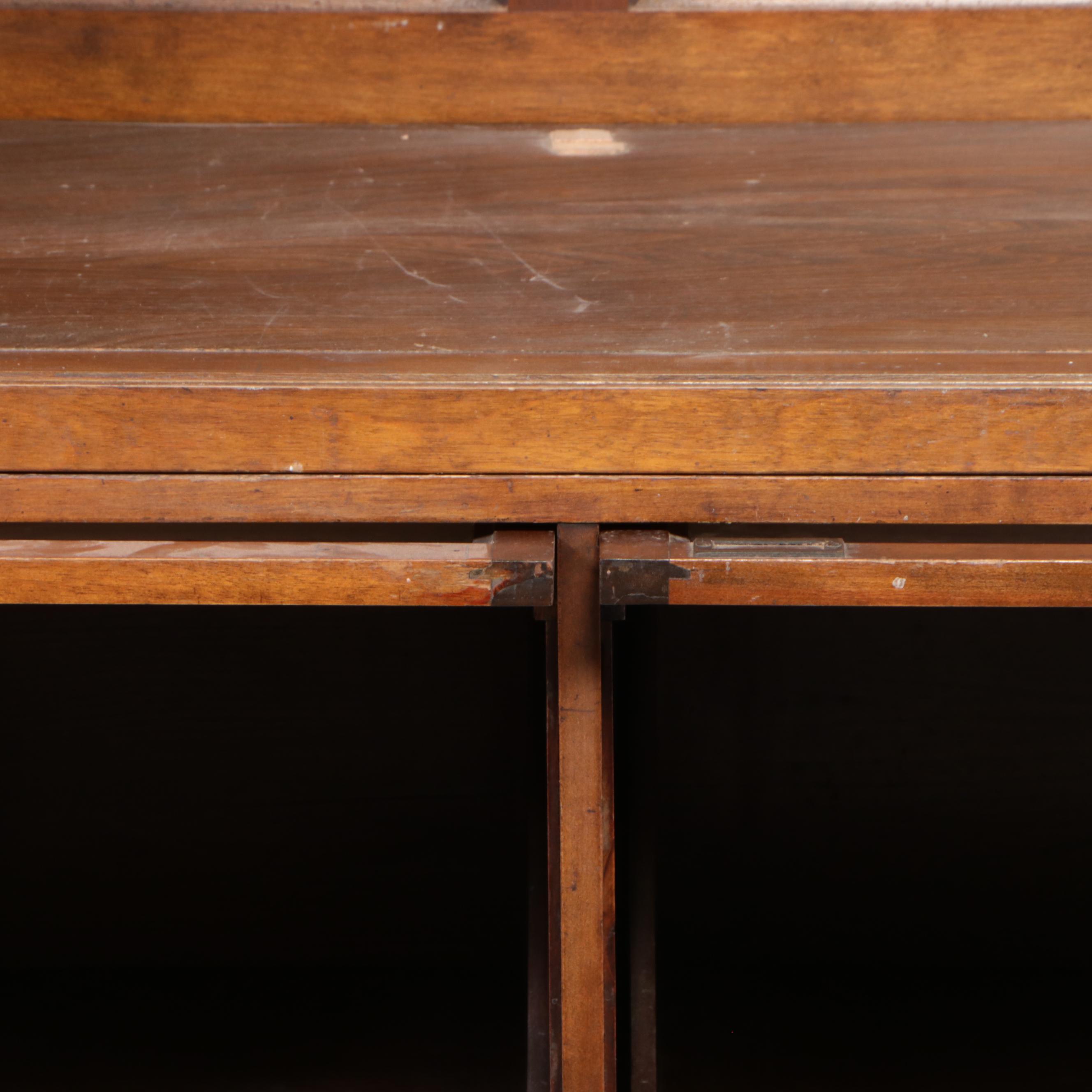 Wooden Glass Front Mercantile Display Cabinet, Early 20th Century