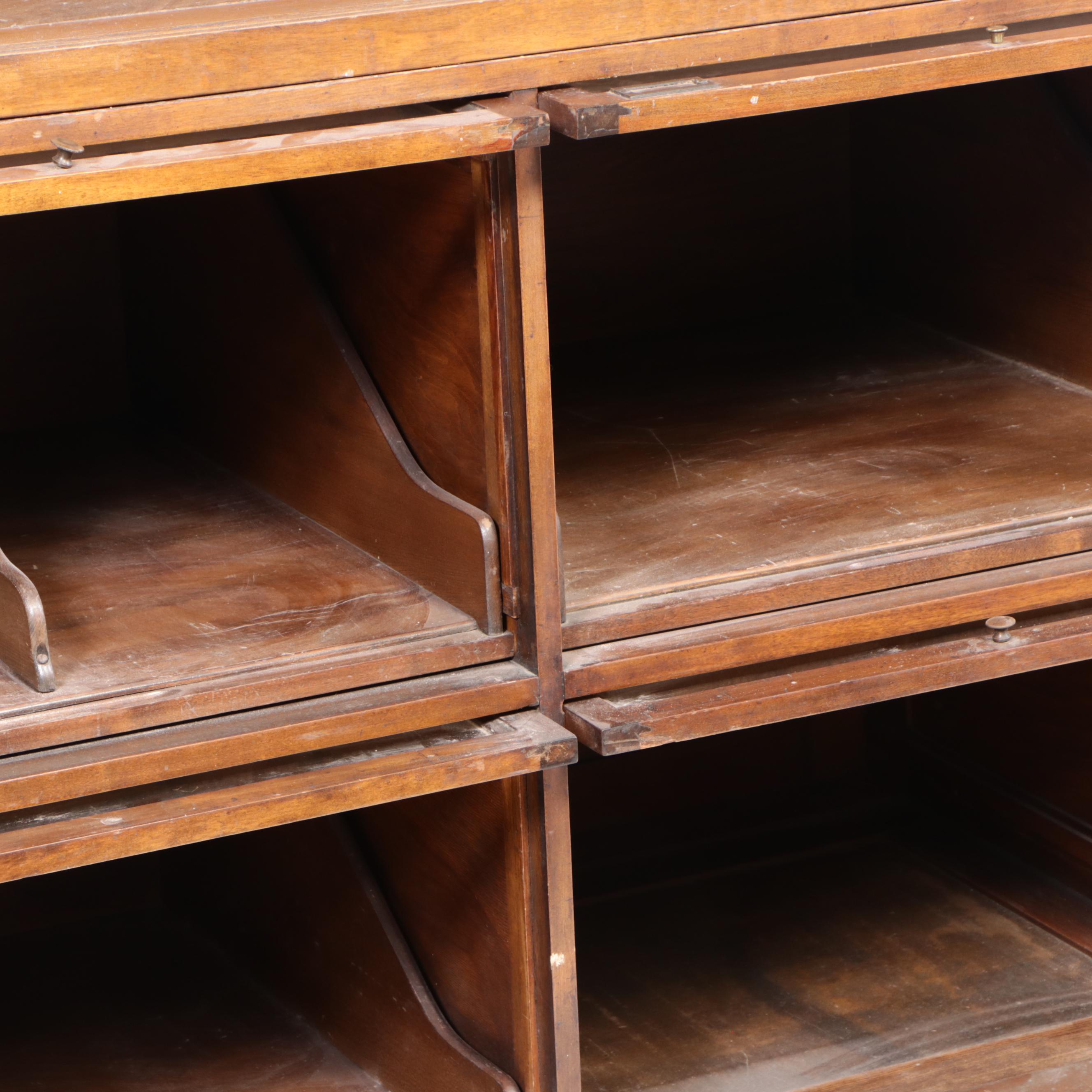 Wooden Glass Front Mercantile Display Cabinet, Early 20th Century