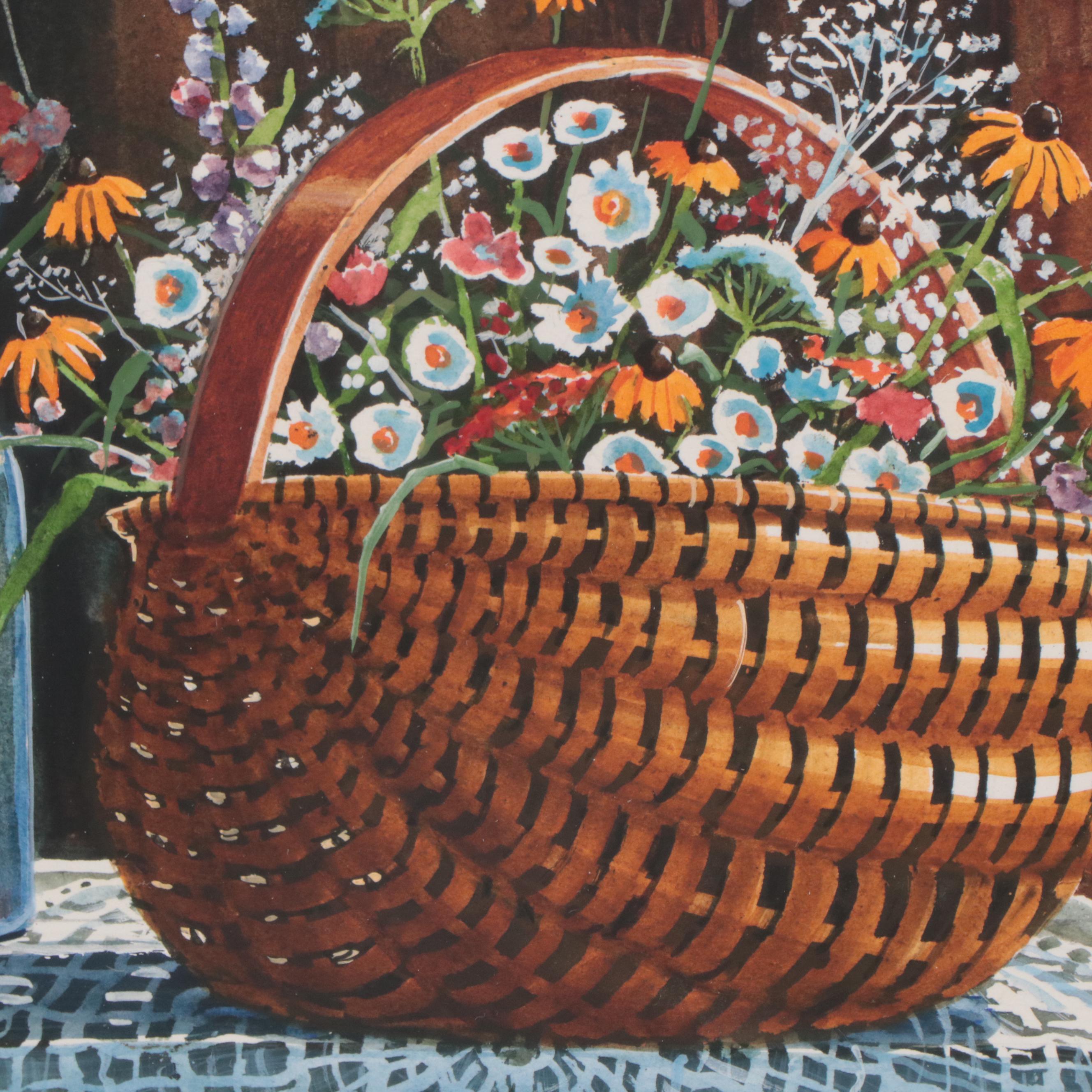 Steve French Still Life Watercolor Painting "Summer Wildflowers"