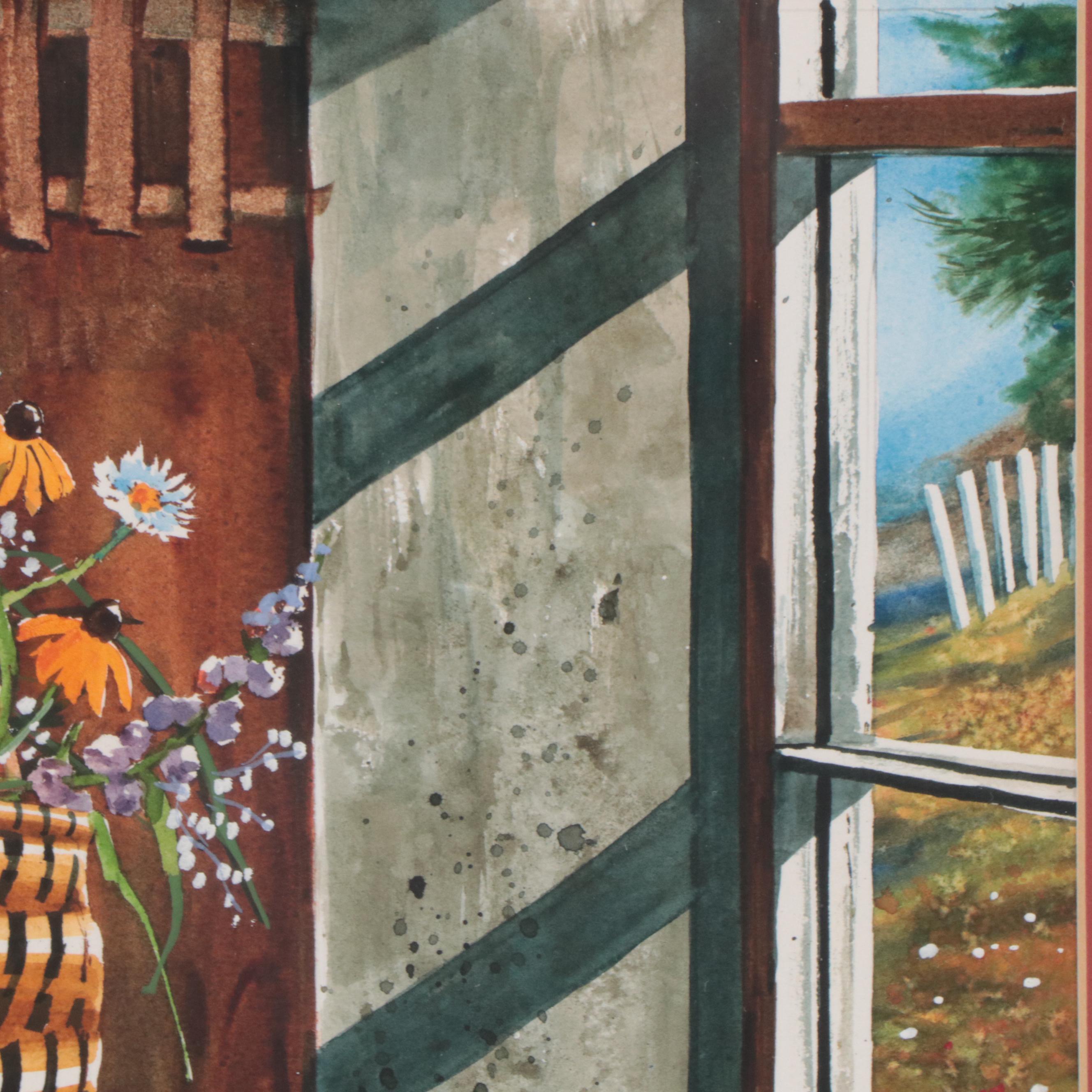 Steve French Still Life Watercolor Painting "Summer Wildflowers"