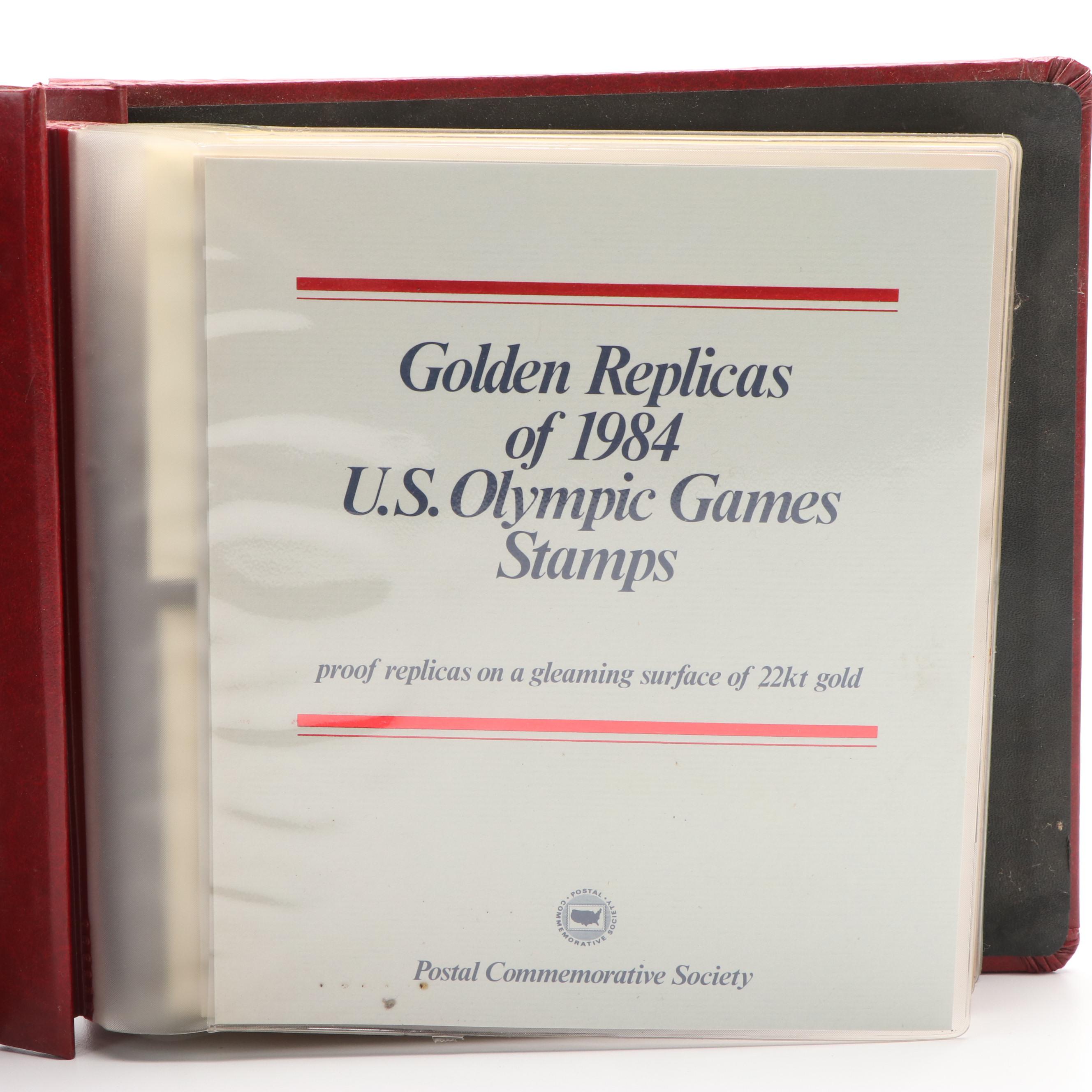 Collection of Twelve Golden Replicas of United States Stamps on First Day Covers