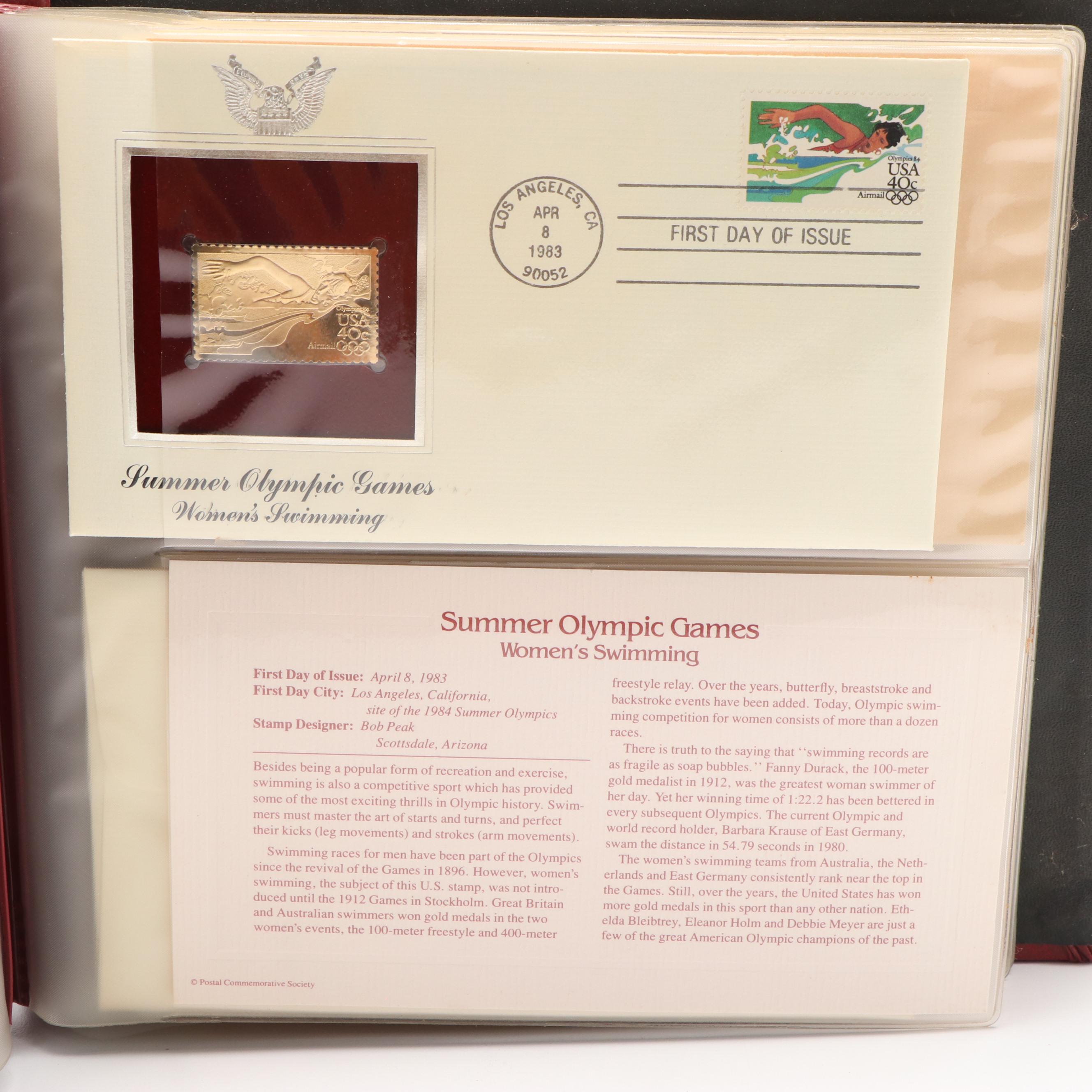 Collection of Twelve Golden Replicas of United States Stamps on First Day Covers