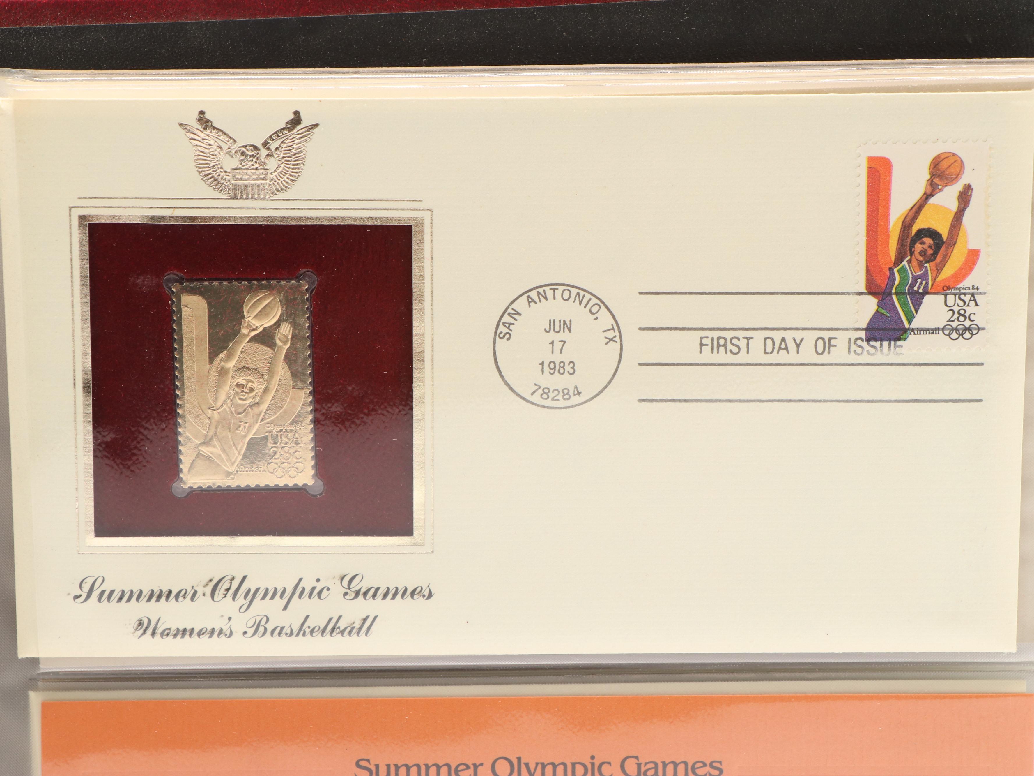 Collection of Twelve Golden Replicas of United States Stamps on First Day Covers