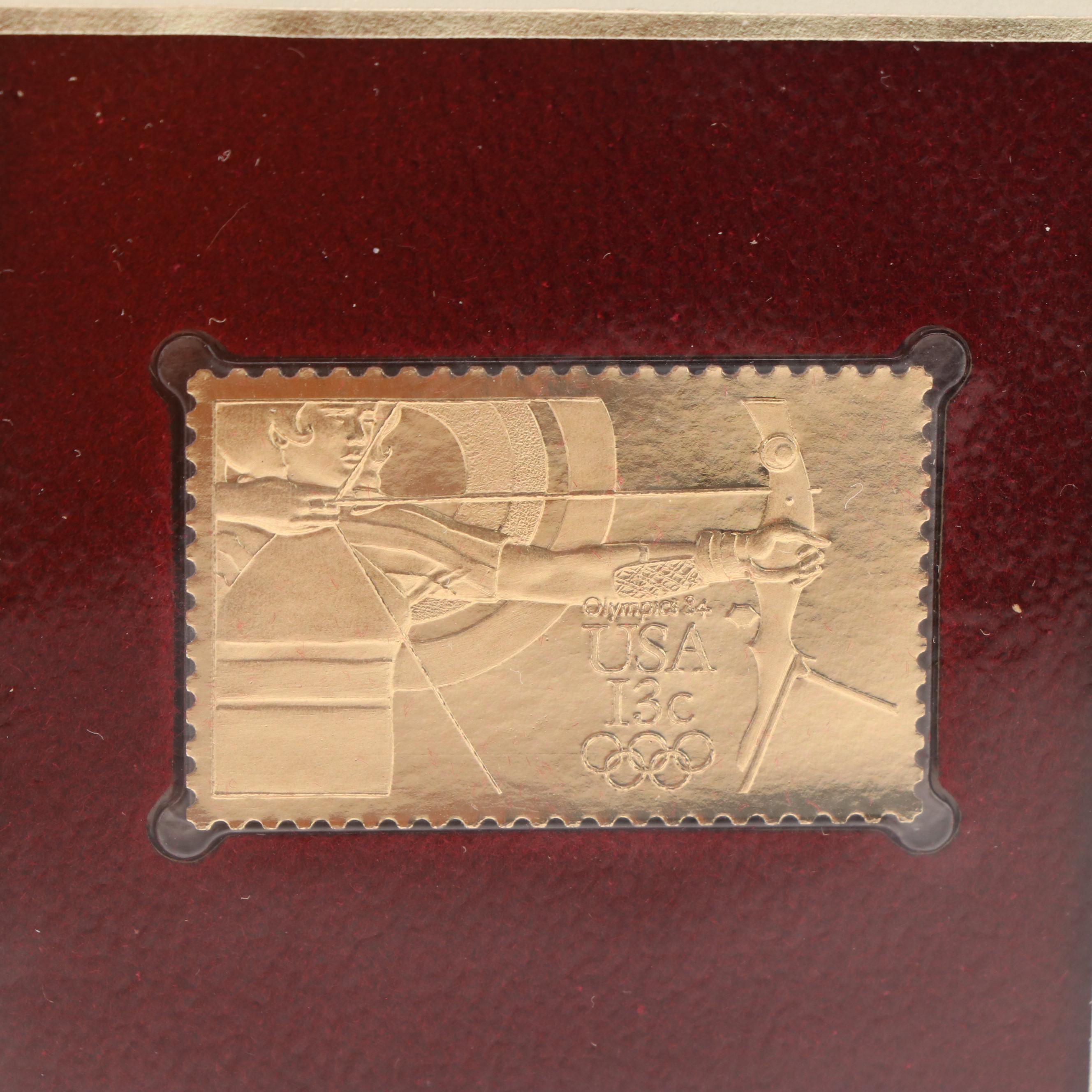 Collection of Twelve Golden Replicas of United States Stamps on First Day Covers