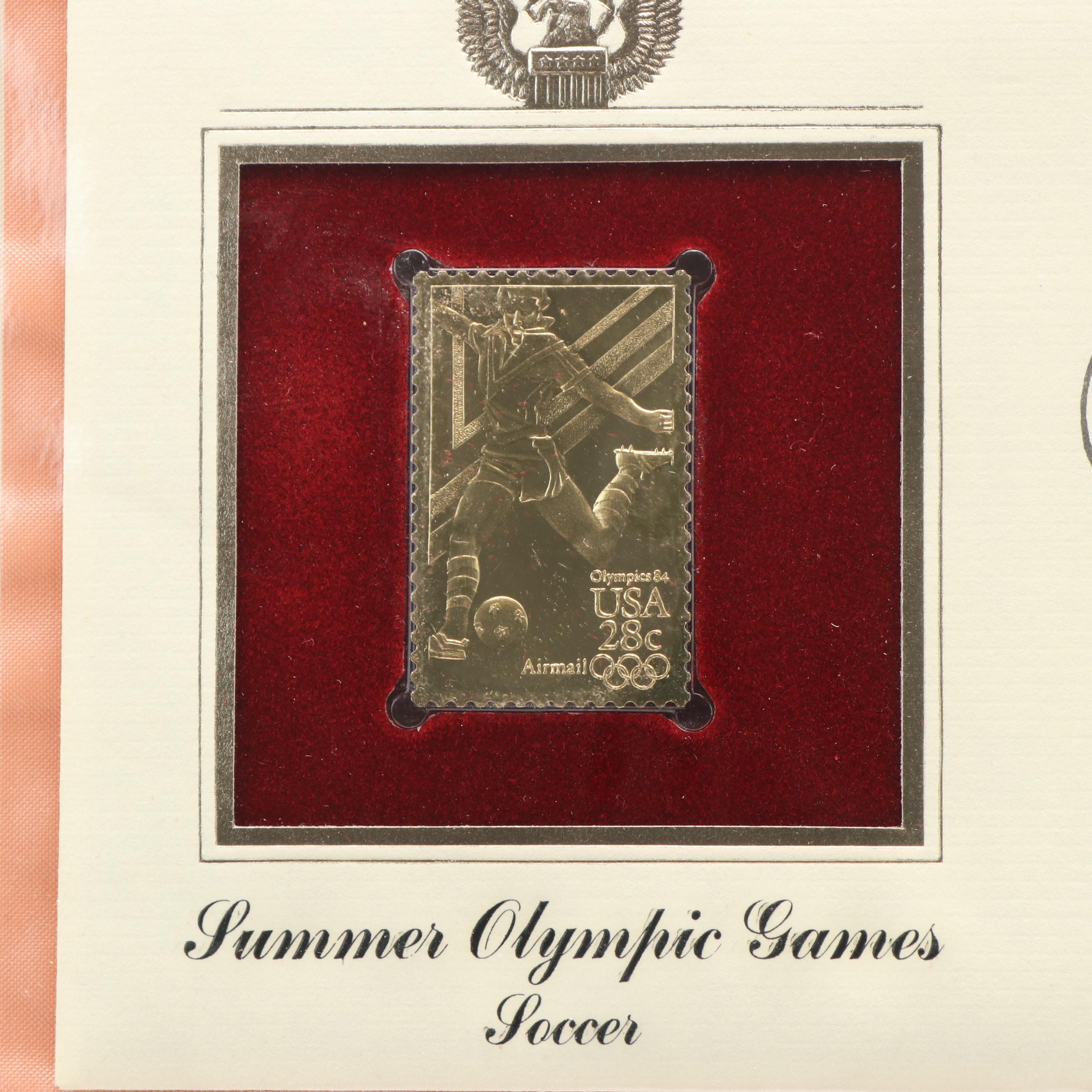 Collection of Twelve Golden Replicas of United States Stamps on First Day Covers