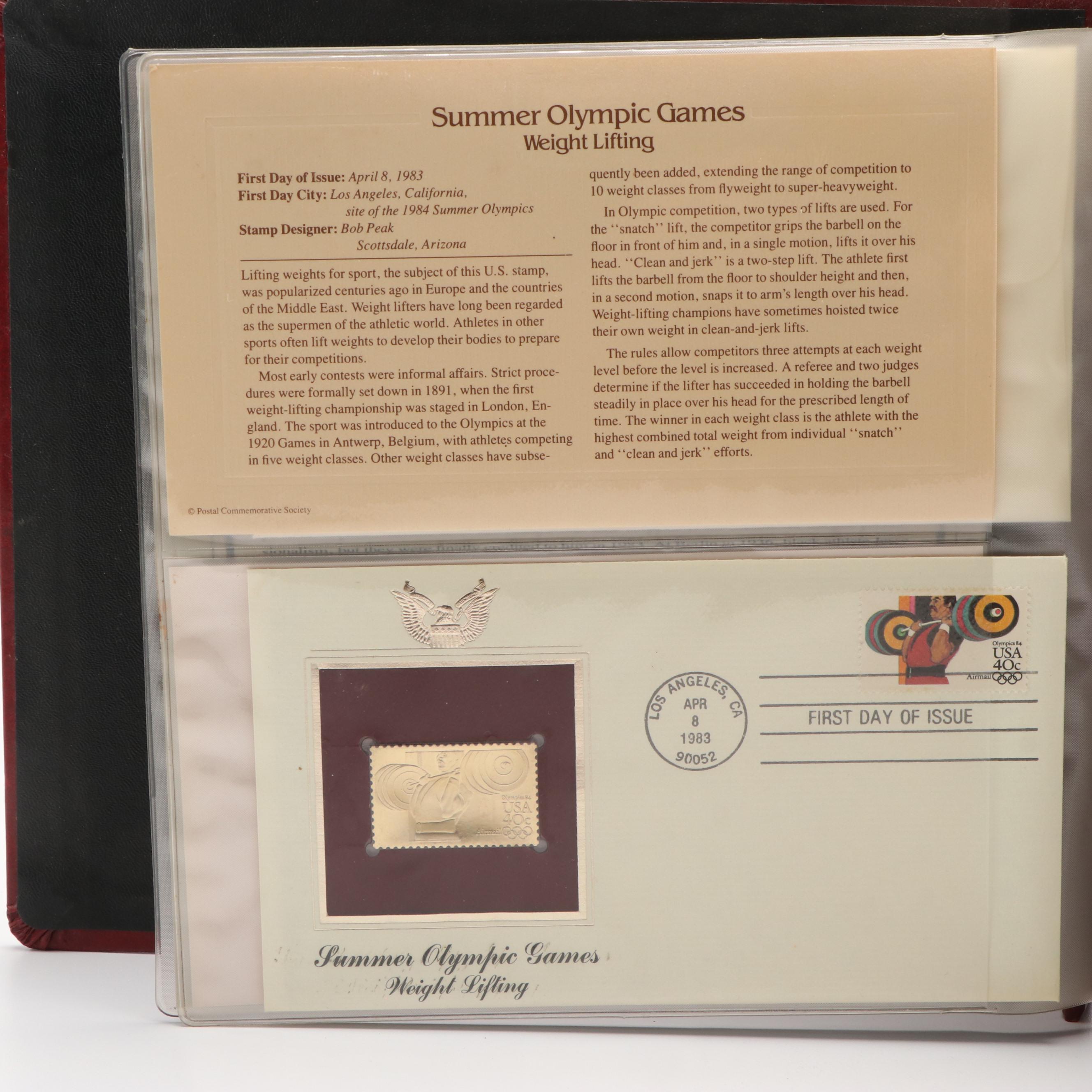 Collection of Twelve Golden Replicas of United States Stamps on First Day Covers