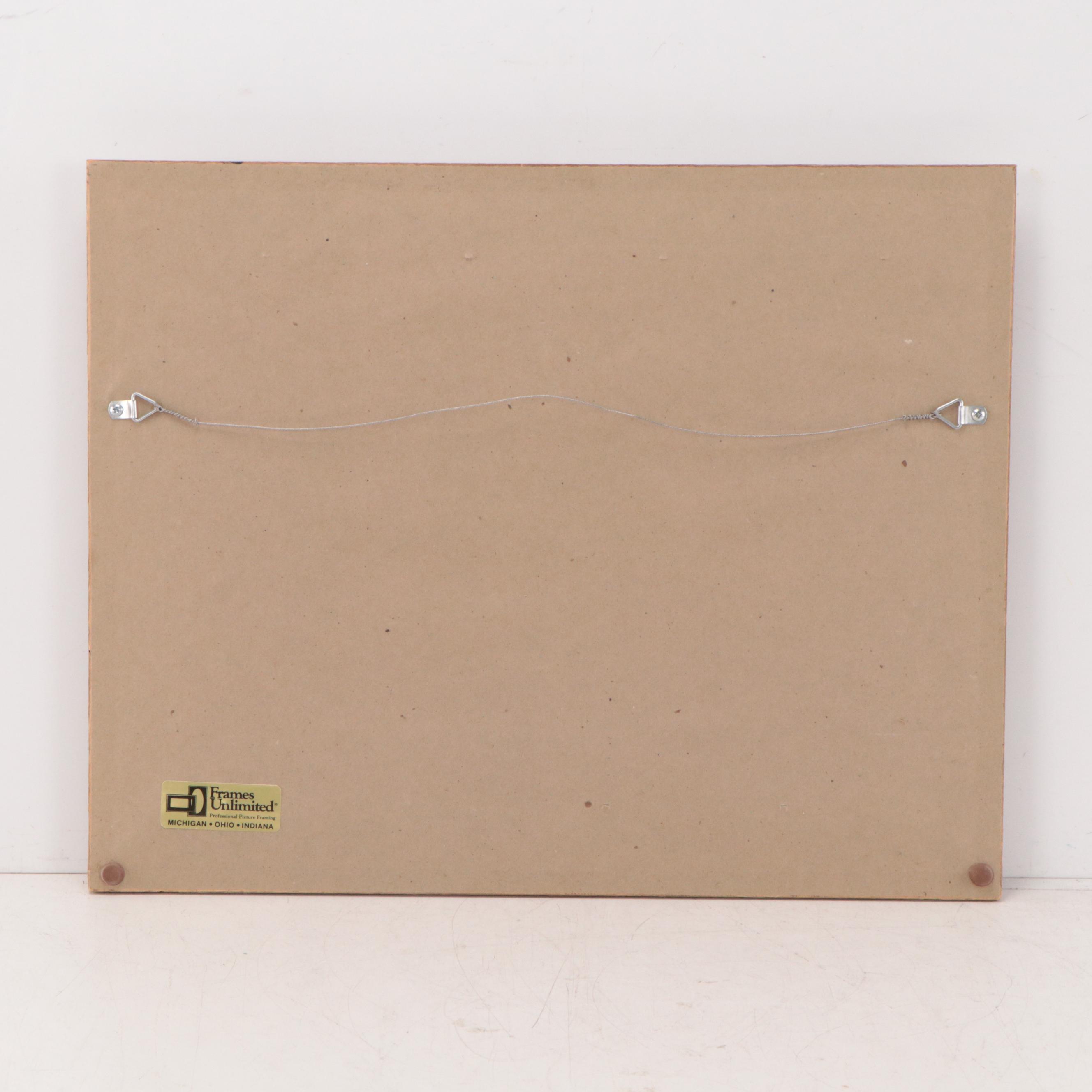 Steve French Watercolor Painting "Blueberries," Late 20th Century