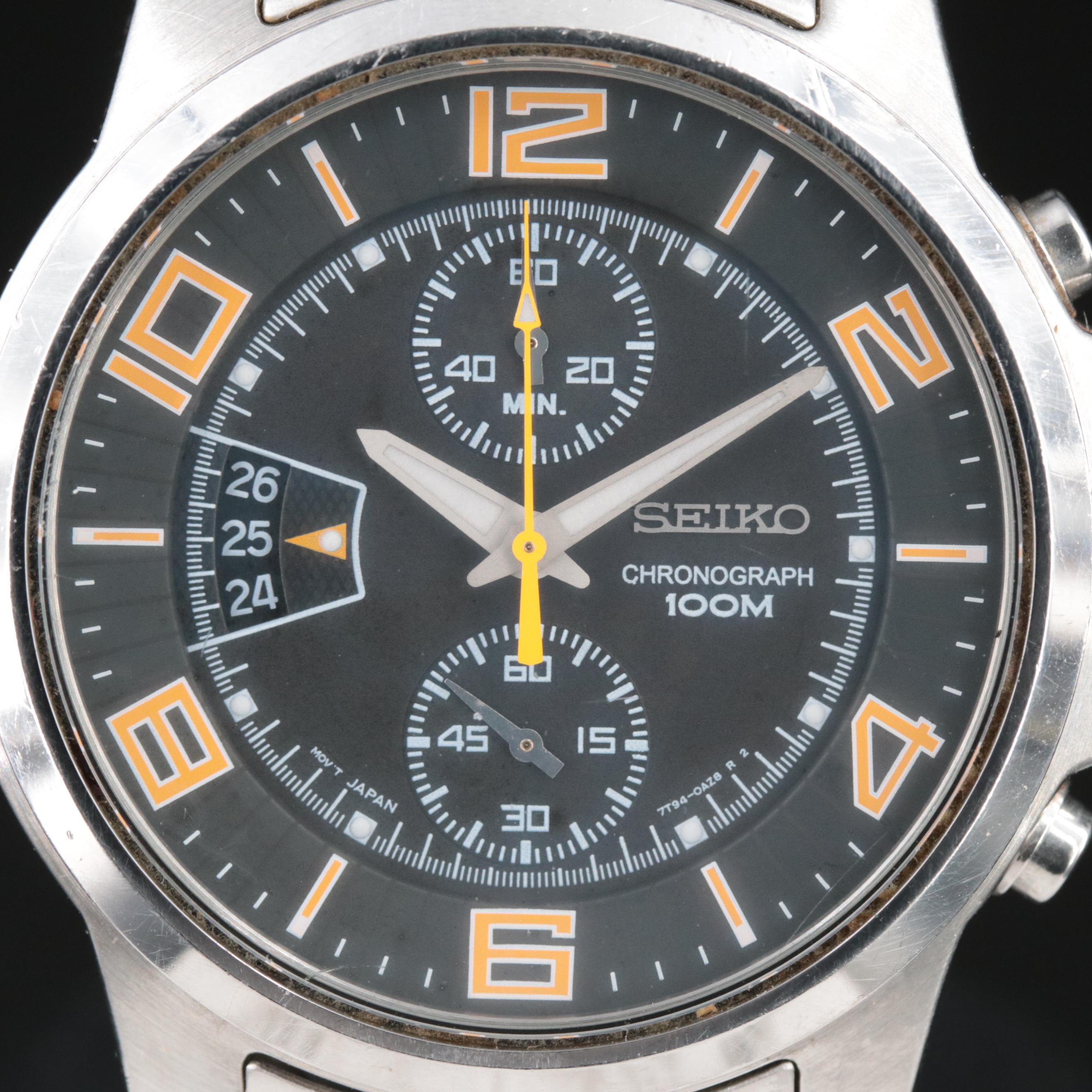 Seiko Gray Dial Classic Chronograph Quartz Watch