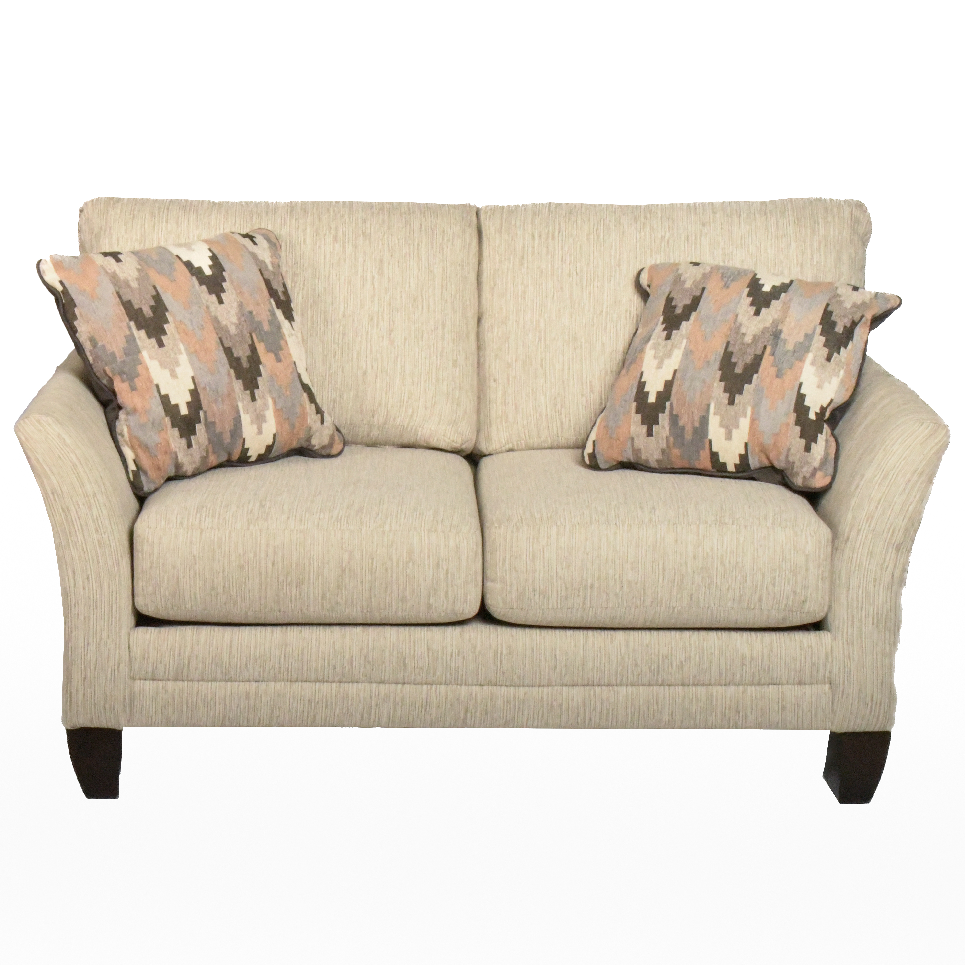 Kroehler Shelter Arm Loveseat with Accent Pillows