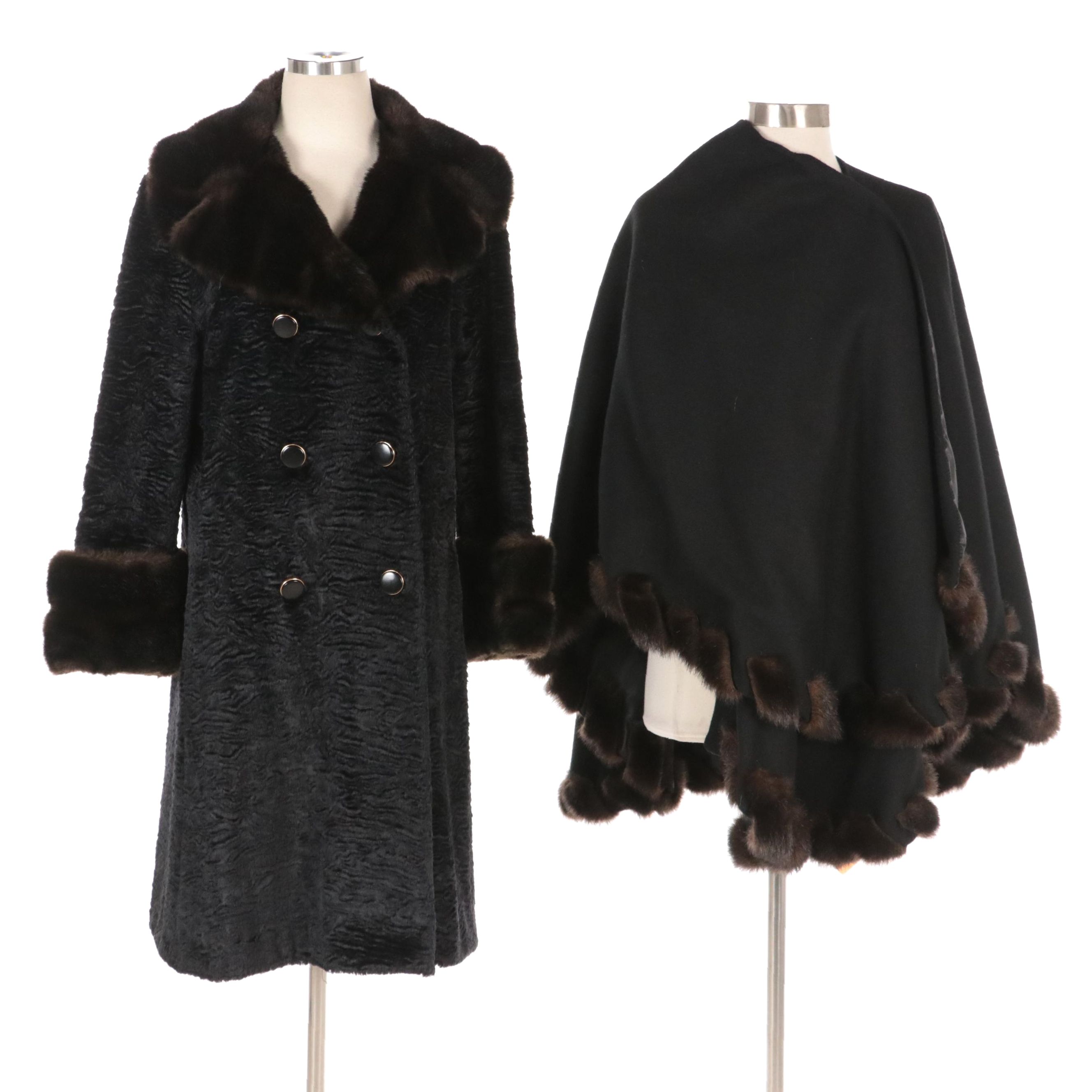 Aristocrat Faux Fur Coat with Donna Salyers' Fabulous Furs Faux Fur Wrap Shawl