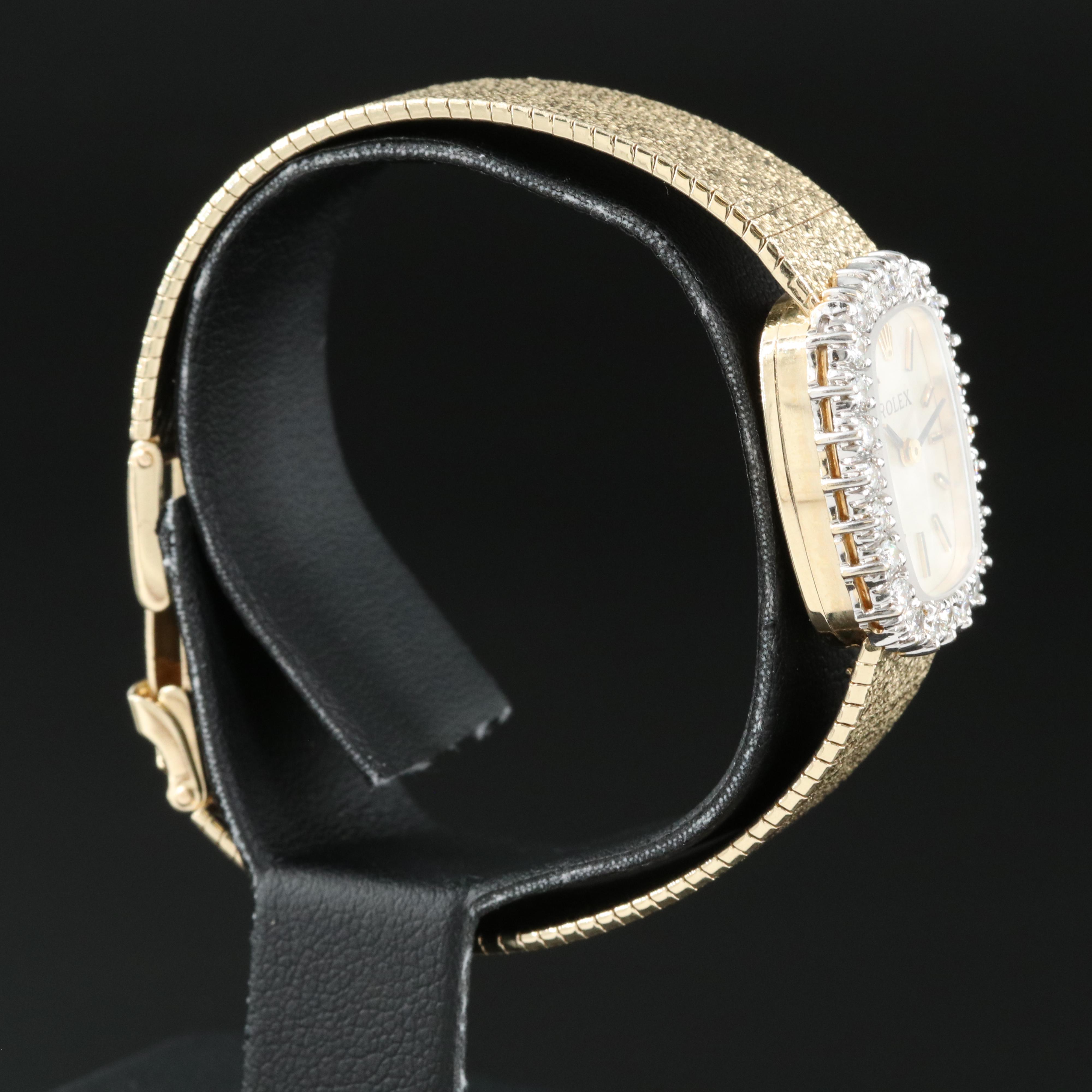 14K and Diamond Rolex Manual-Wind Watch