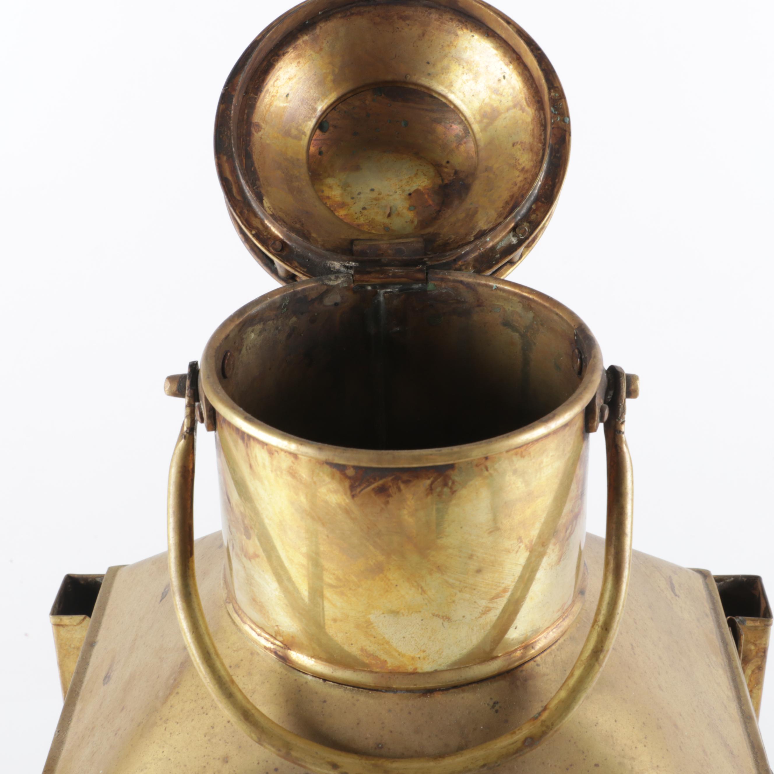 Brass Viking Oil Lantern and Small Oil Lamp