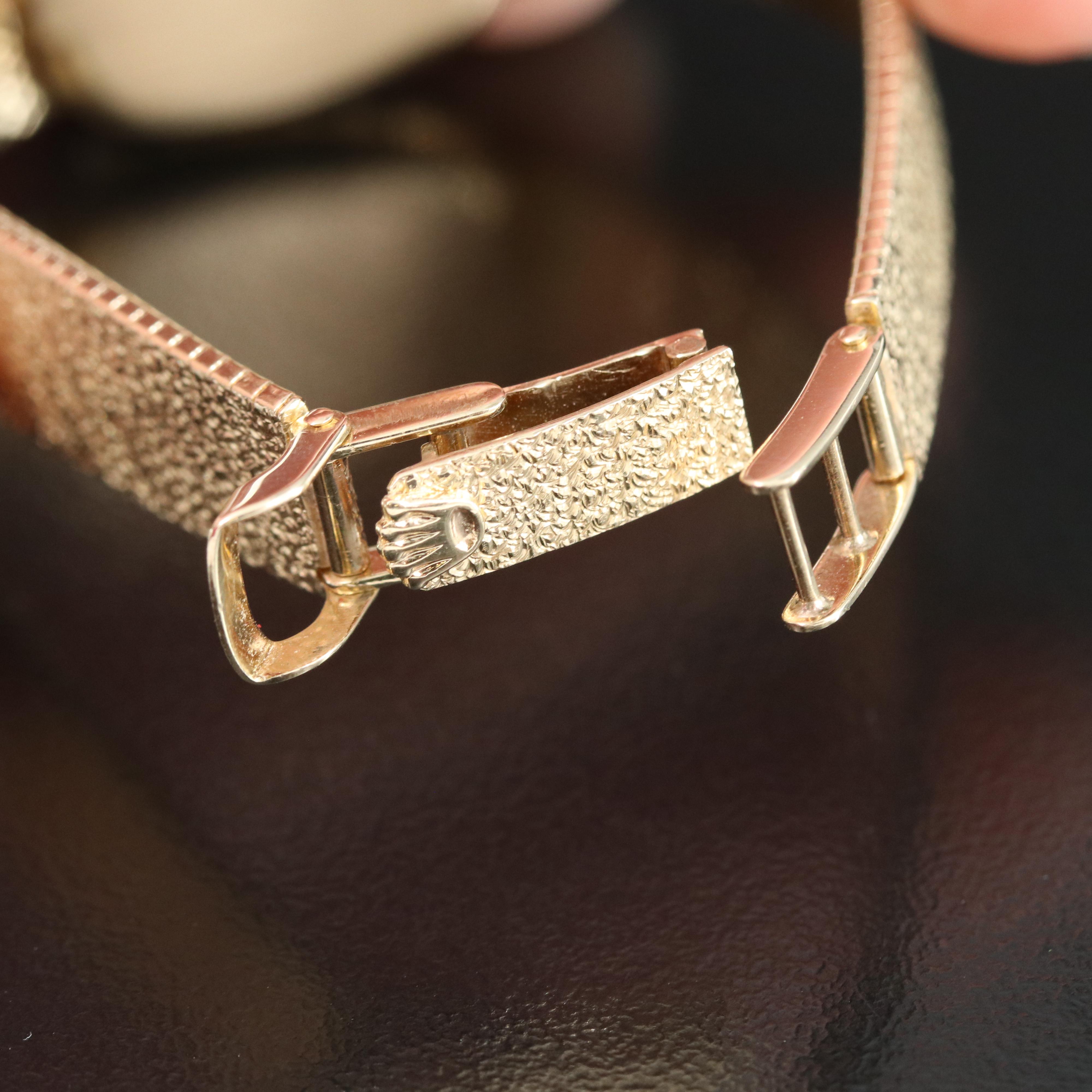 14K and Diamond Rolex Manual-Wind Watch