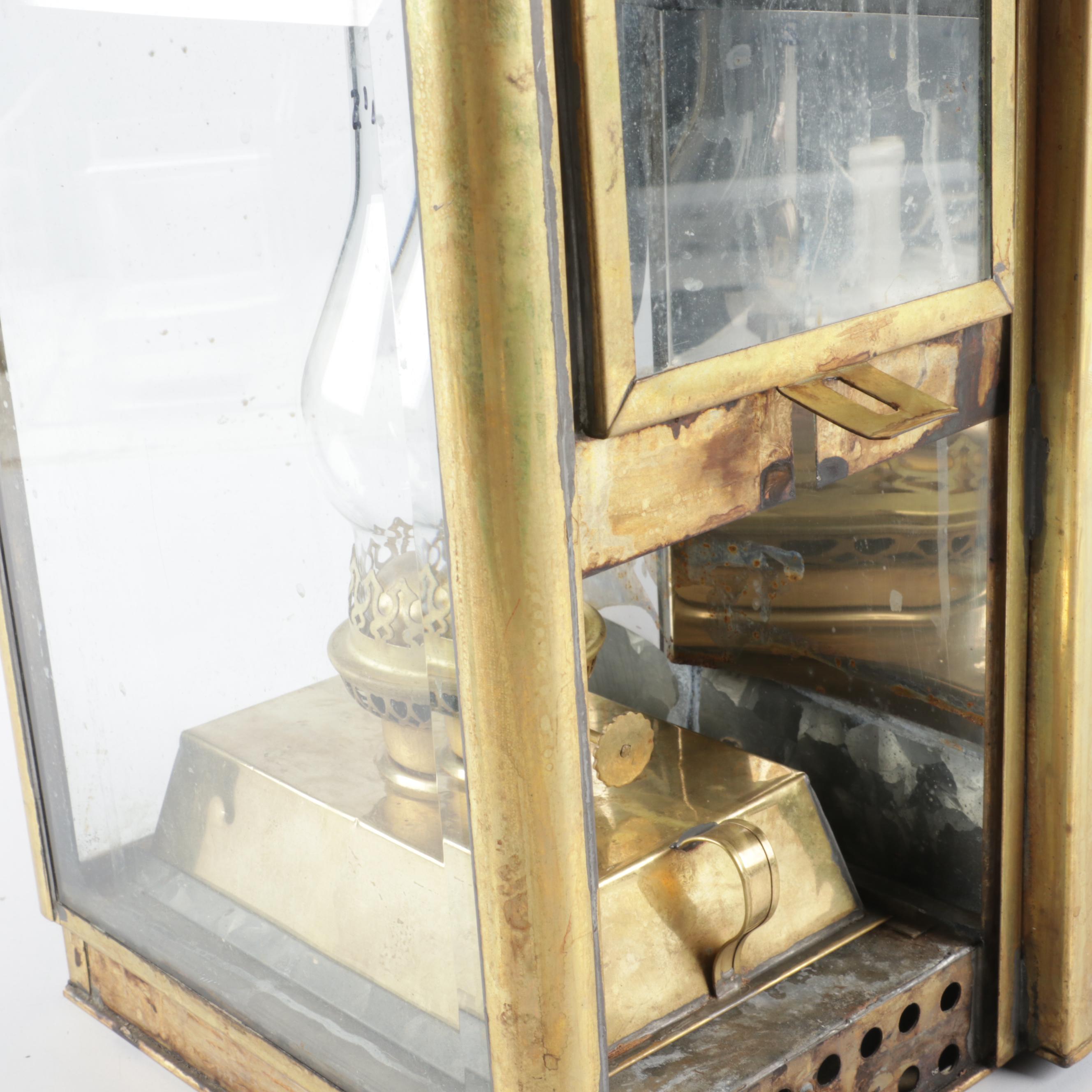 Brass Viking Oil Lantern and Small Oil Lamp