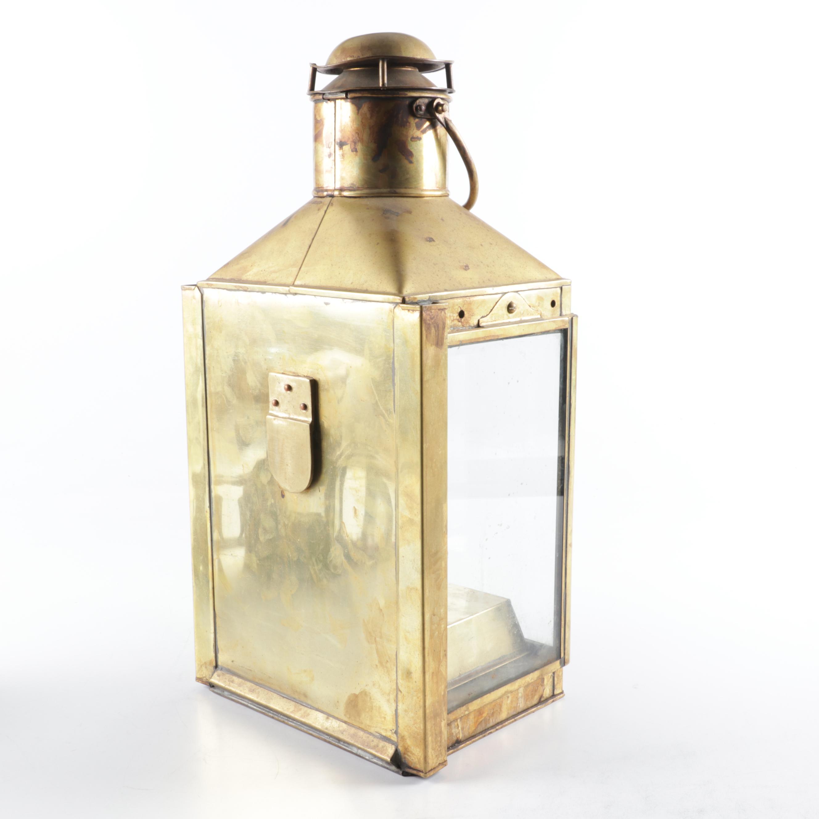 Brass Viking Oil Lantern and Small Oil Lamp