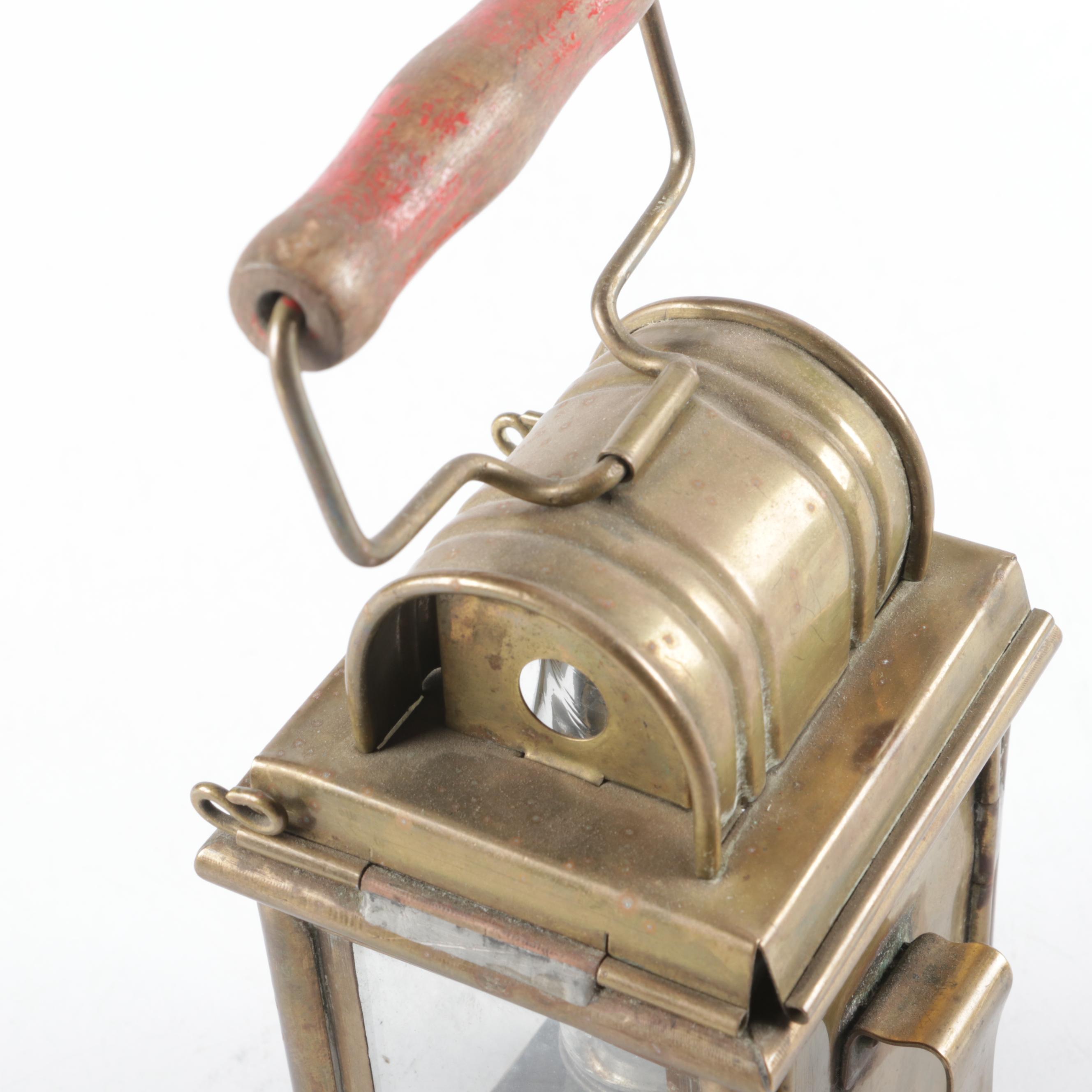 Brass Viking Oil Lantern and Small Oil Lamp