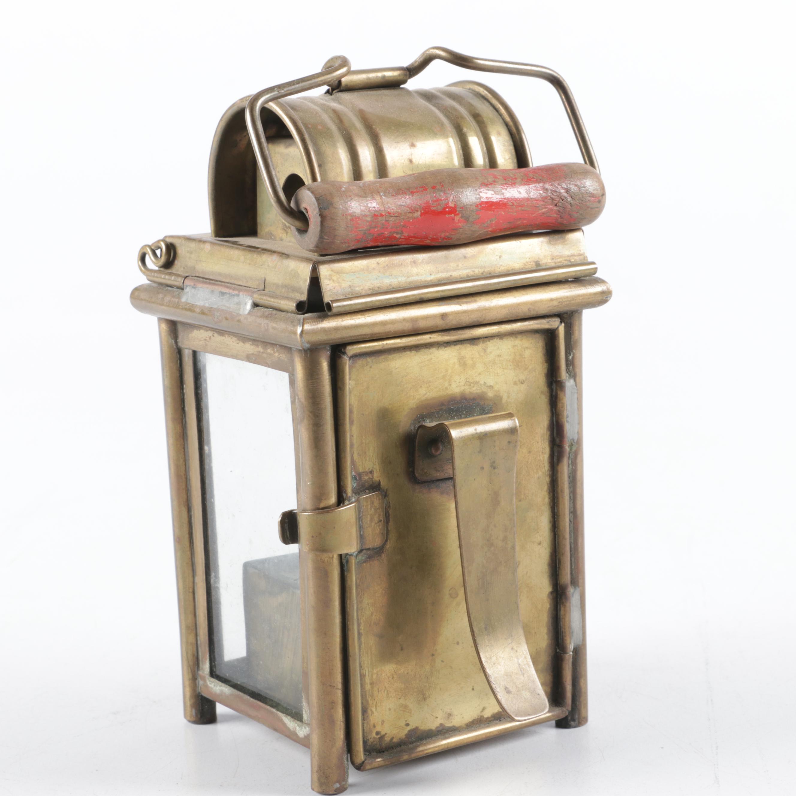 Brass Viking Oil Lantern and Small Oil Lamp