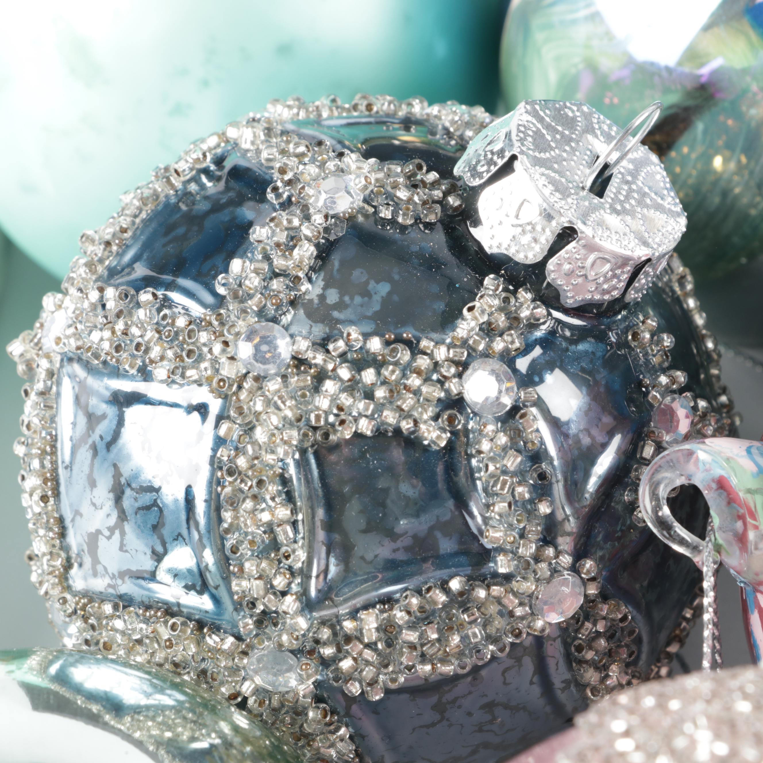 Iridescent Glass Ornaments with More Glass Christmas Tree Ornaments